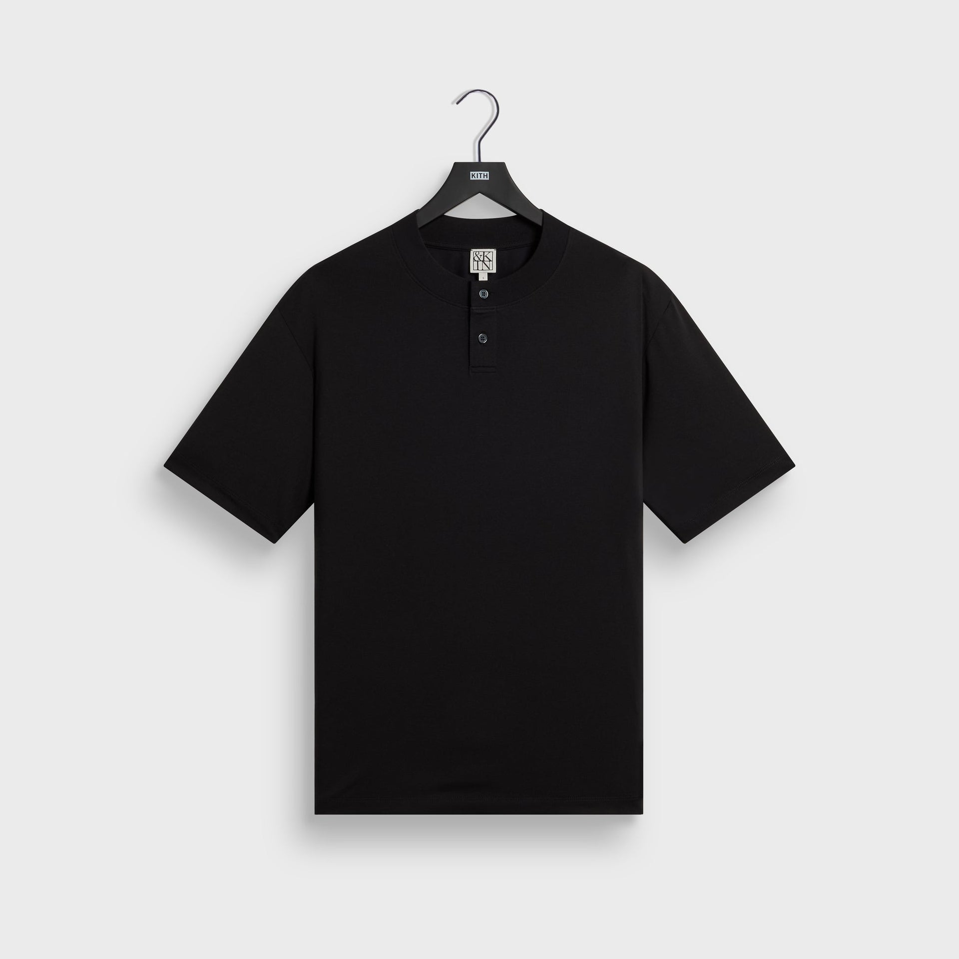 &Kin Albie Henley Tee - Black - PH