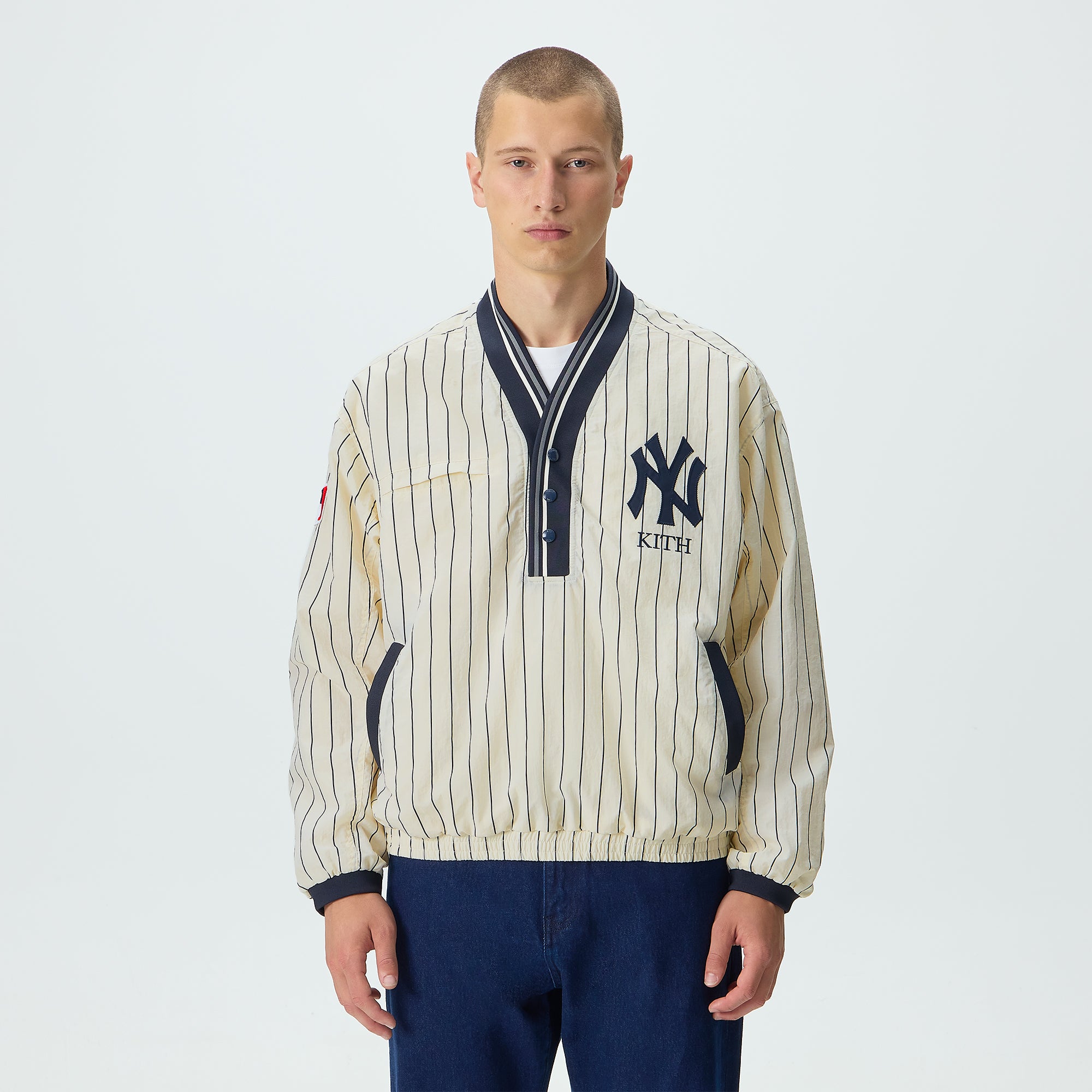 Kith for the New York Yankees Nylon Raffi Pullover - Sandrift
