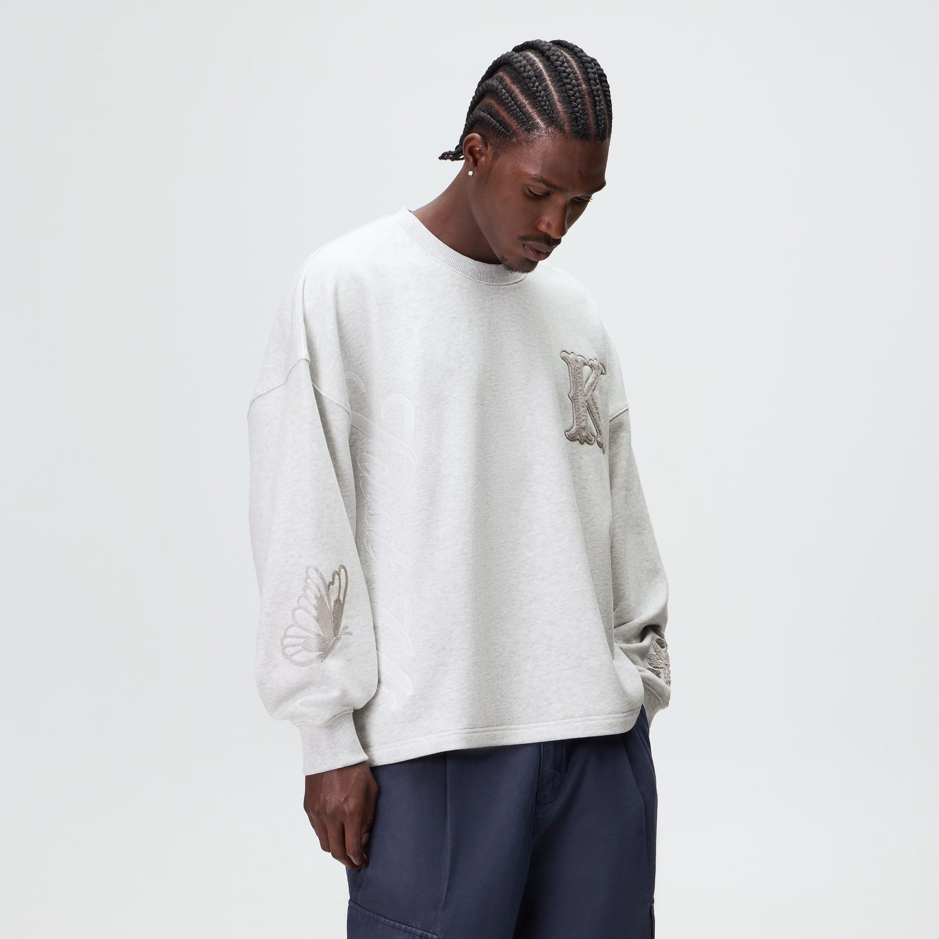 Kith Varsity Lawson Crewneck - Light Heather Grey - PH