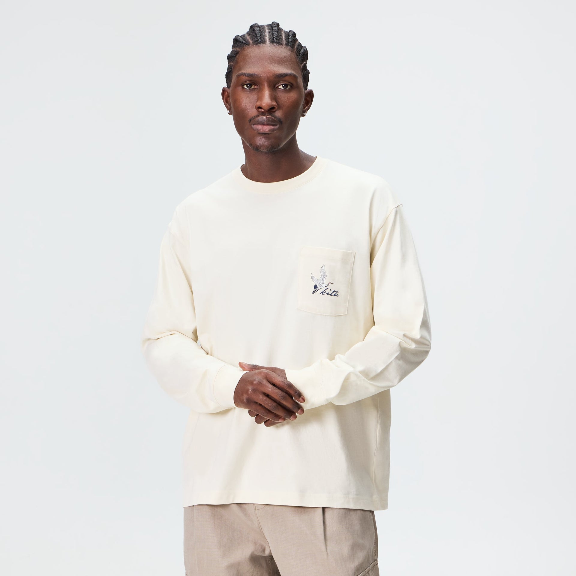 Kith Crane Horizon Long Sleeve Pocket Tee - Sandrift - PH