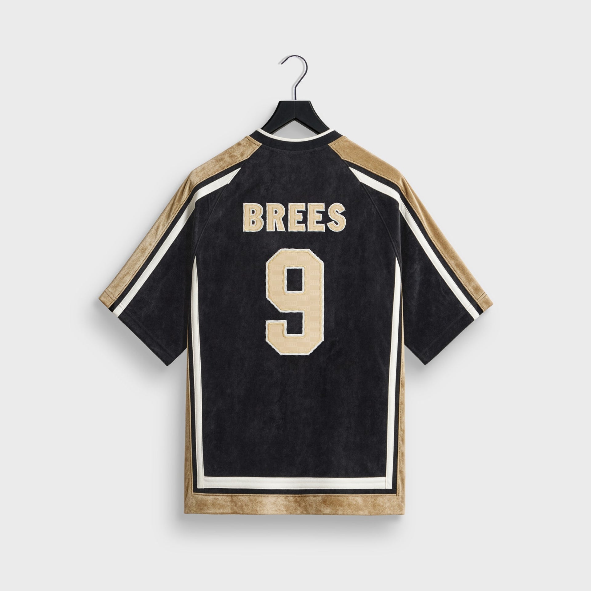 Kith and the NFL for the New Orleans Saints Leon shirt, back flat lay showing Brees 9 nameplate