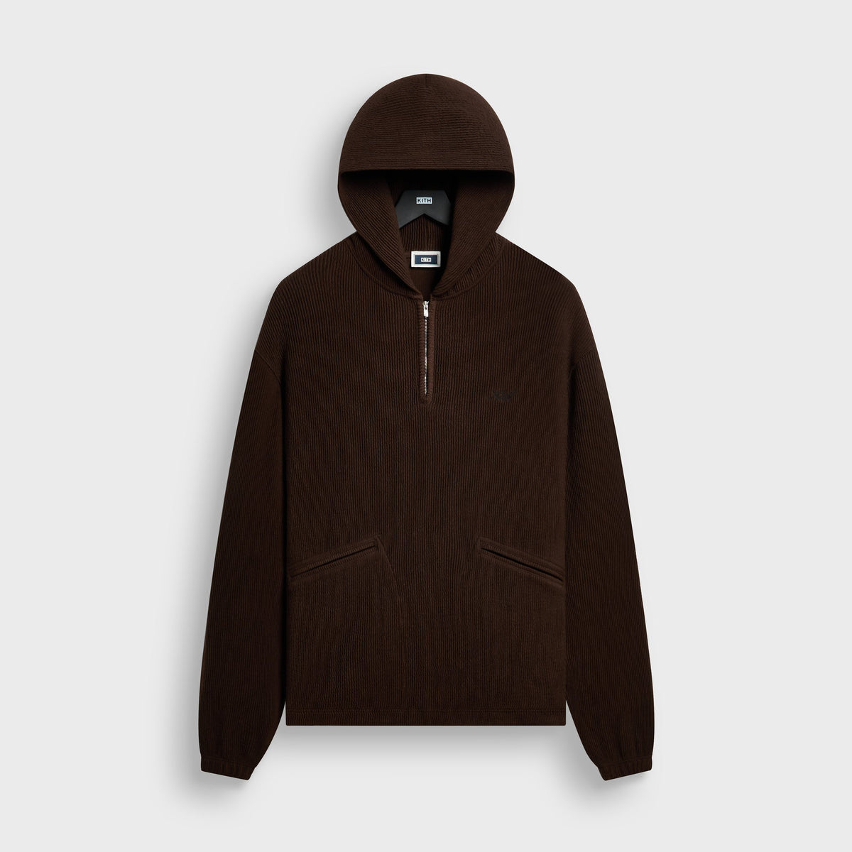 Kith Heavy Crepe Wilder Quarter-Zip Hoodie - Cacao - PH