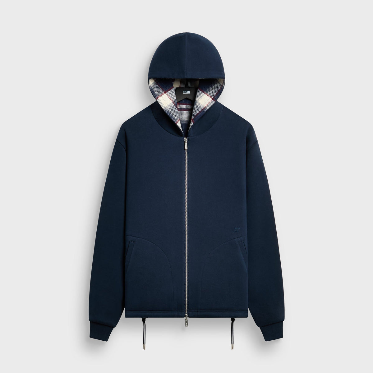 Kith Reversible Waffle Plaid Khenny Zip-up Hoodie - Nocturnal - PH