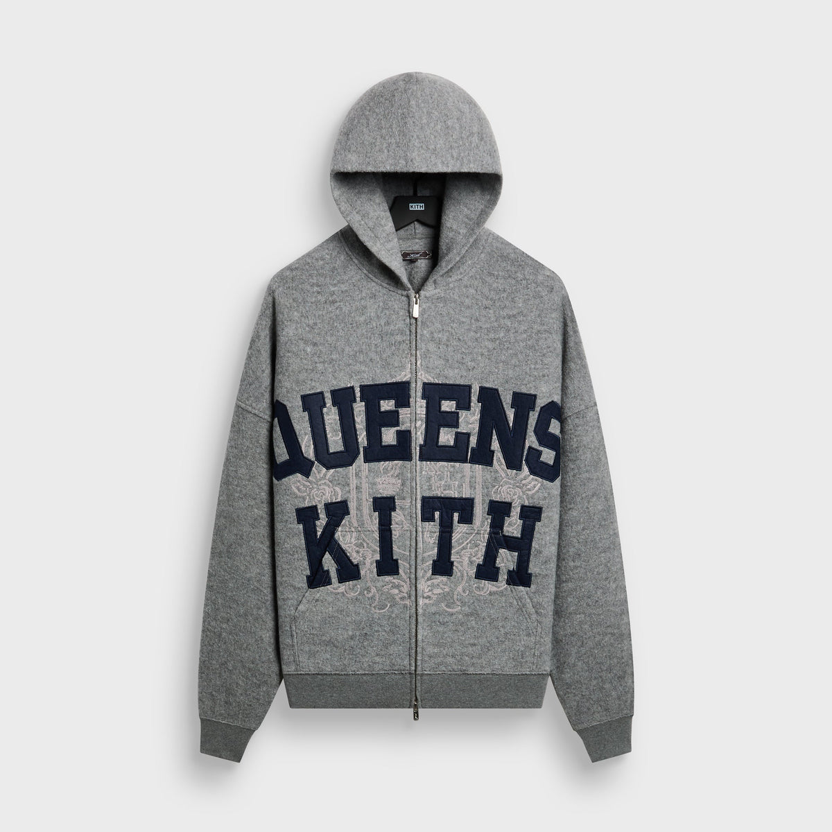 Kith Wool Braxton Full Zip Hoodie - Medium Heather Grey - PH