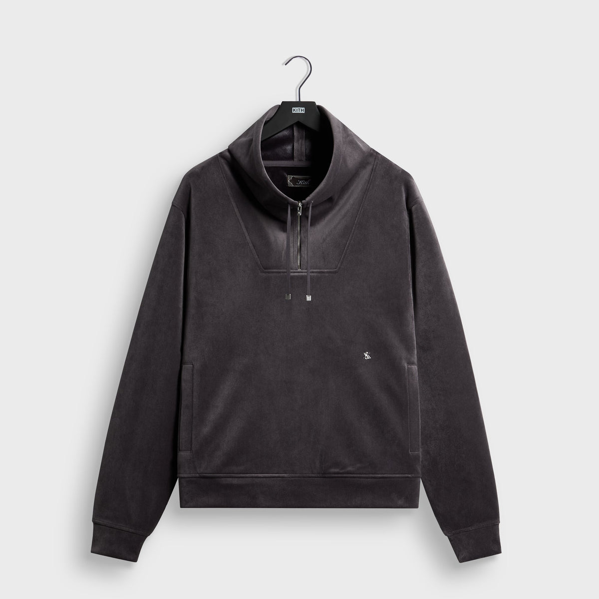 Kith Plush Corduroy Cole Quarter Zip - Battleship
