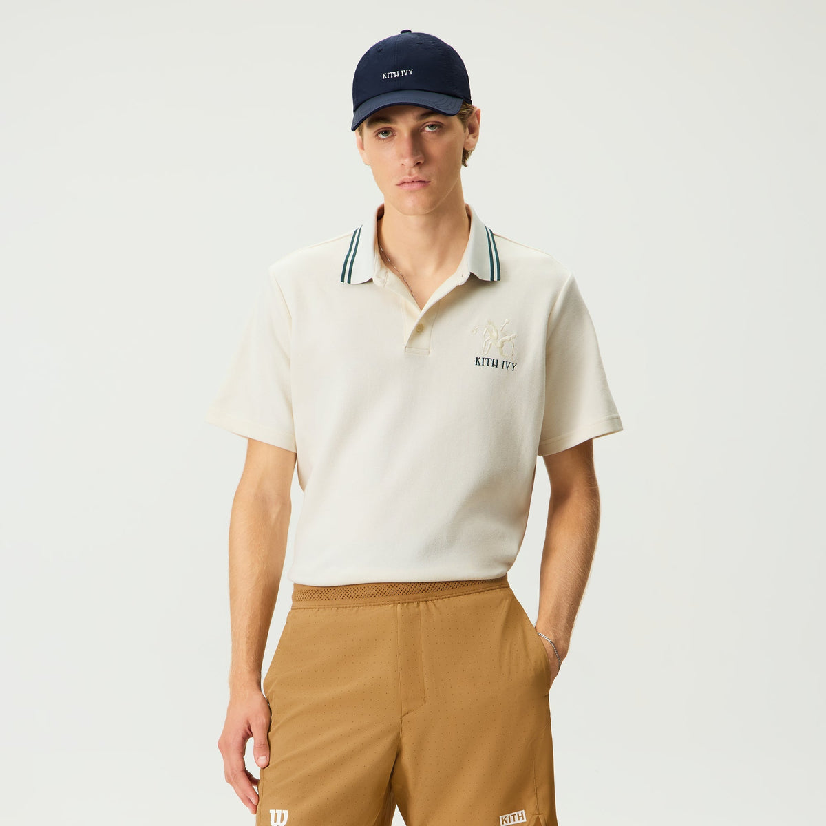 Kith Ivy Tipped Polo - Sandrift - PH