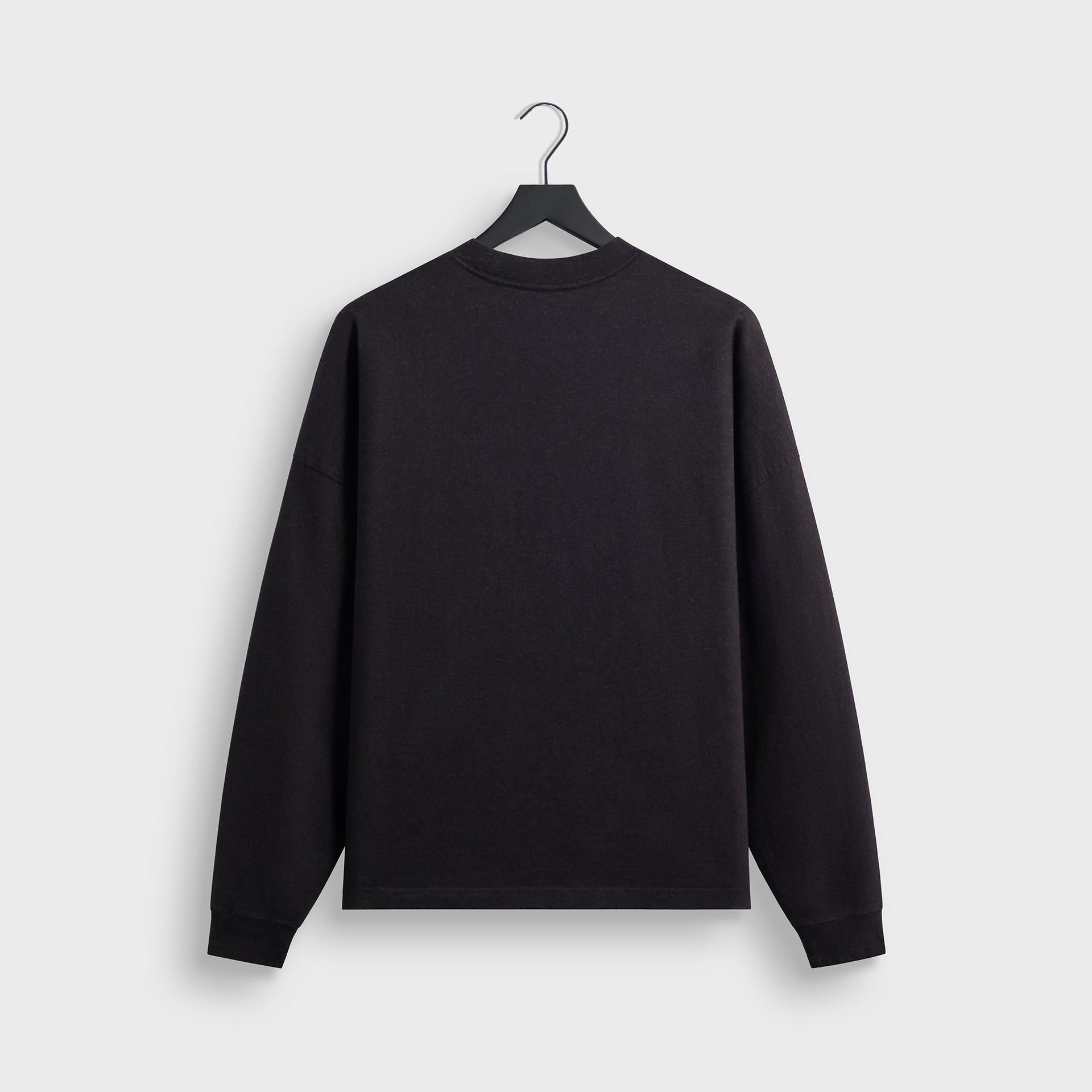 &Kin Long Sleeve Lawson Tee in washed black, back view on a hanger