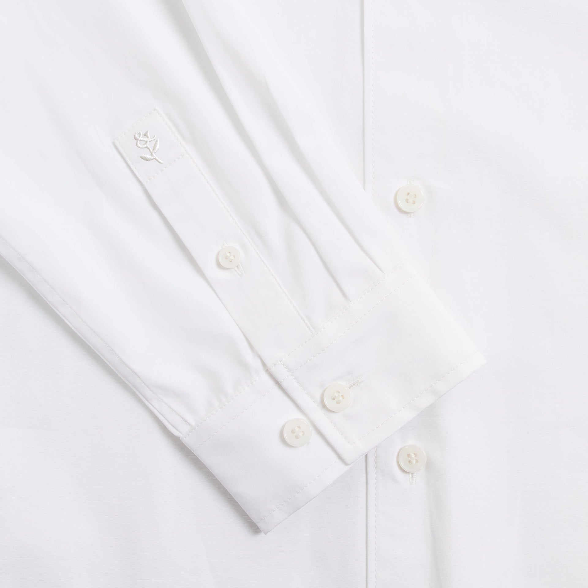 &Kin Georgie Shirt detail, buttoned cuff and sleeve placket with embroidered rose motif