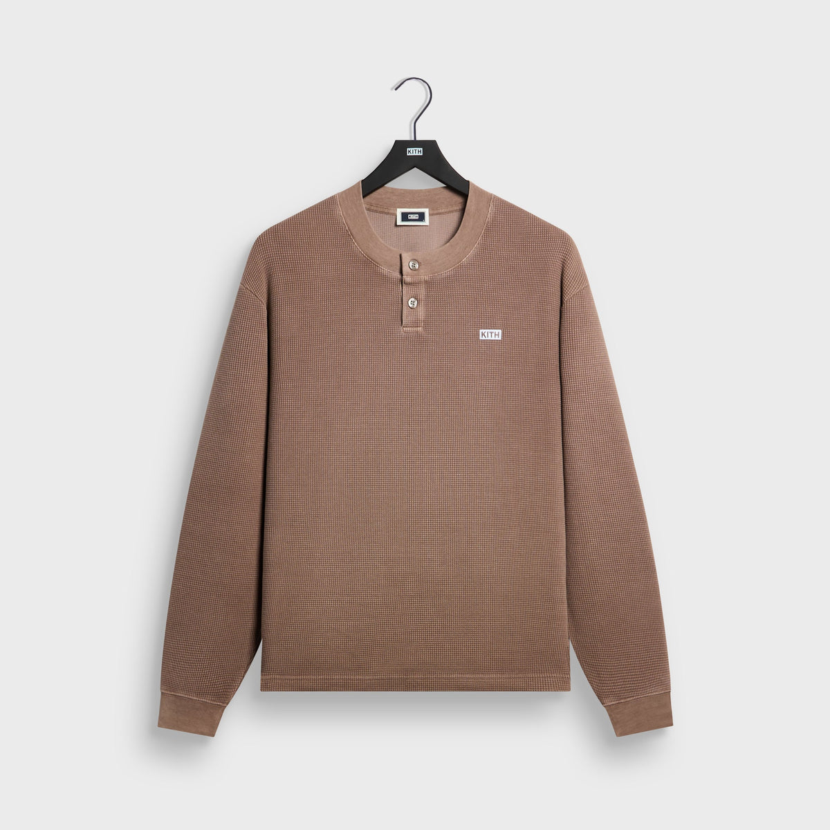 Kith Long Sleeve Waffle Albie Henley - Quicksand