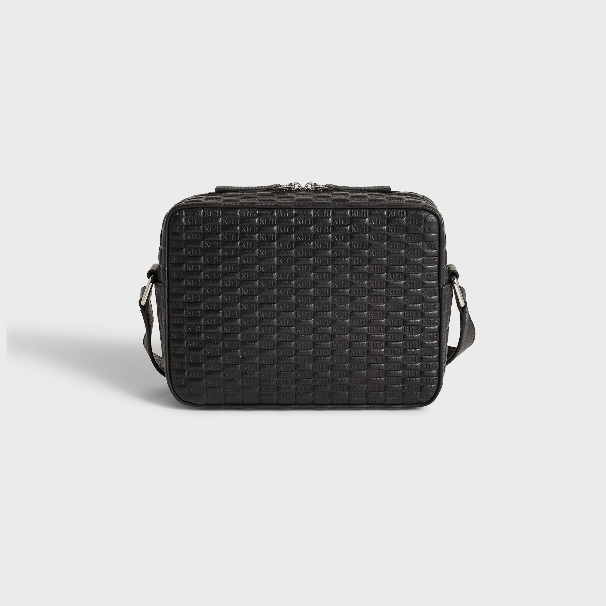 Kith Monogram Tumbled Leather Camera Crossbody Bag - Black