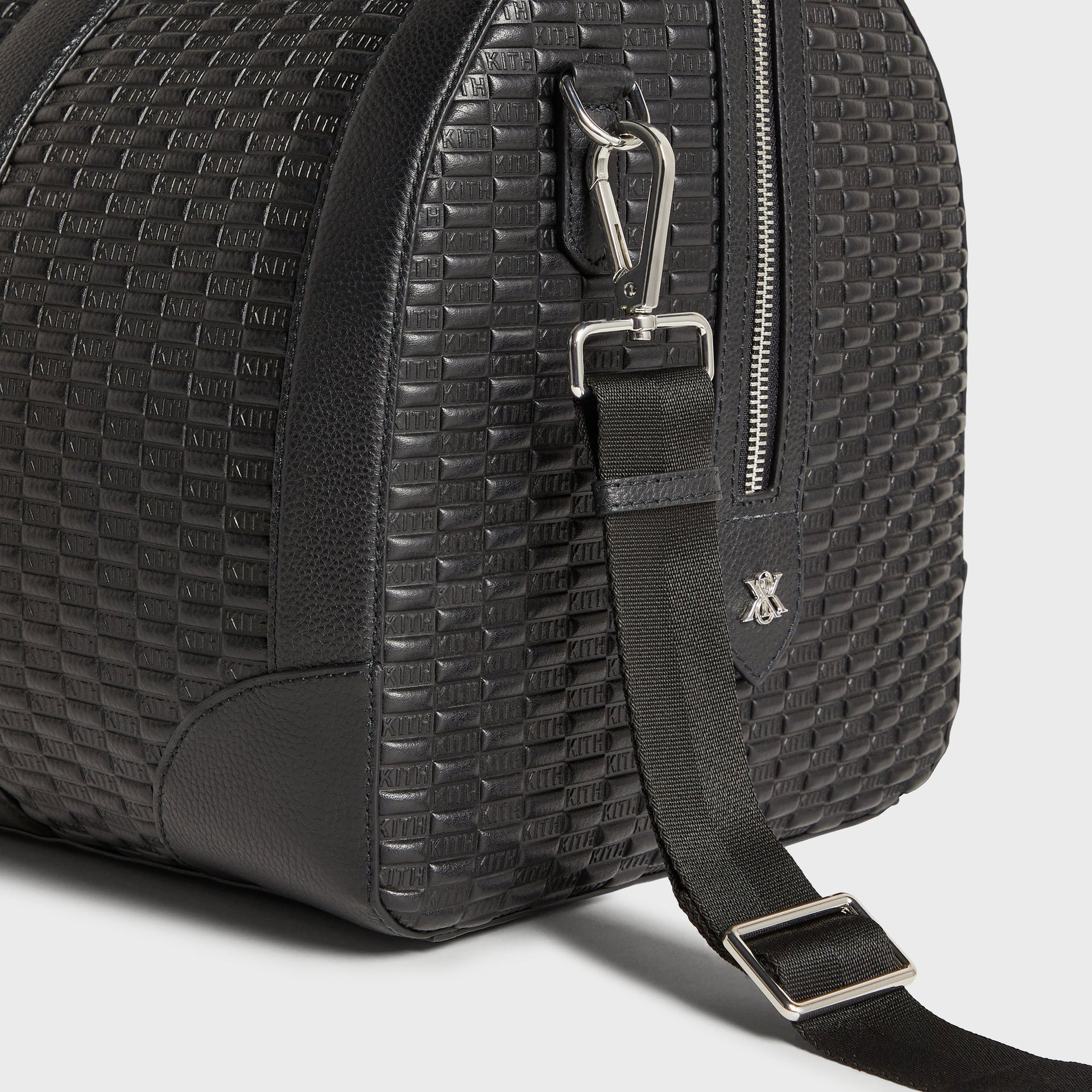 Kith Monogram Tumbled Leather Traveler K55 Duffle Bag - Black - PH
