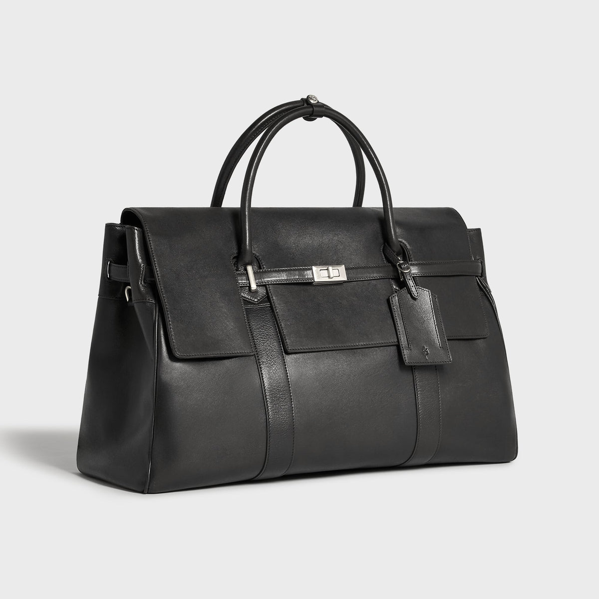 &Kin Vintage Textured Leather Carryall - Black