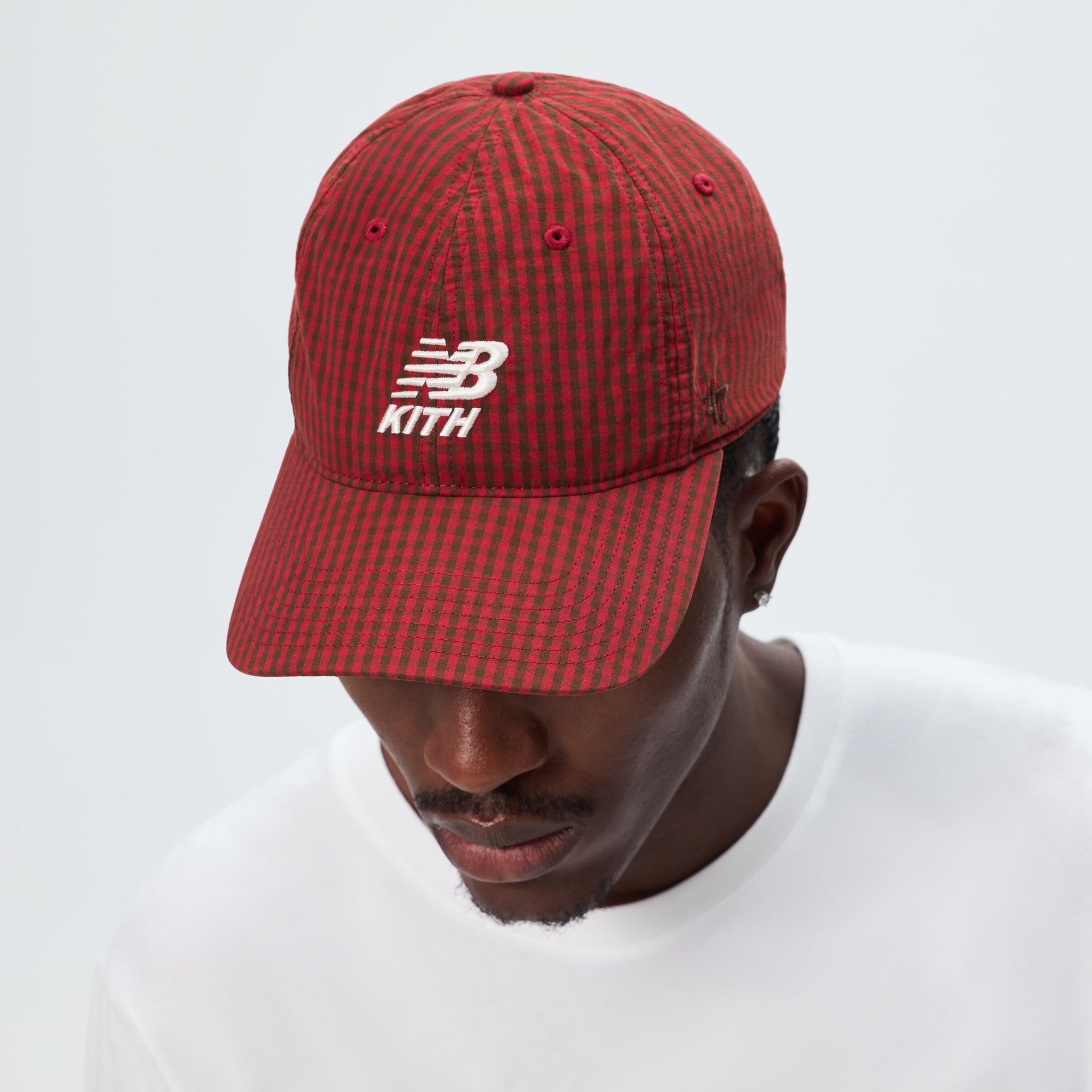 Kith & '47 for New Balance Classic Gingham Poplin Franchise LS Cap - Biking Red - PH