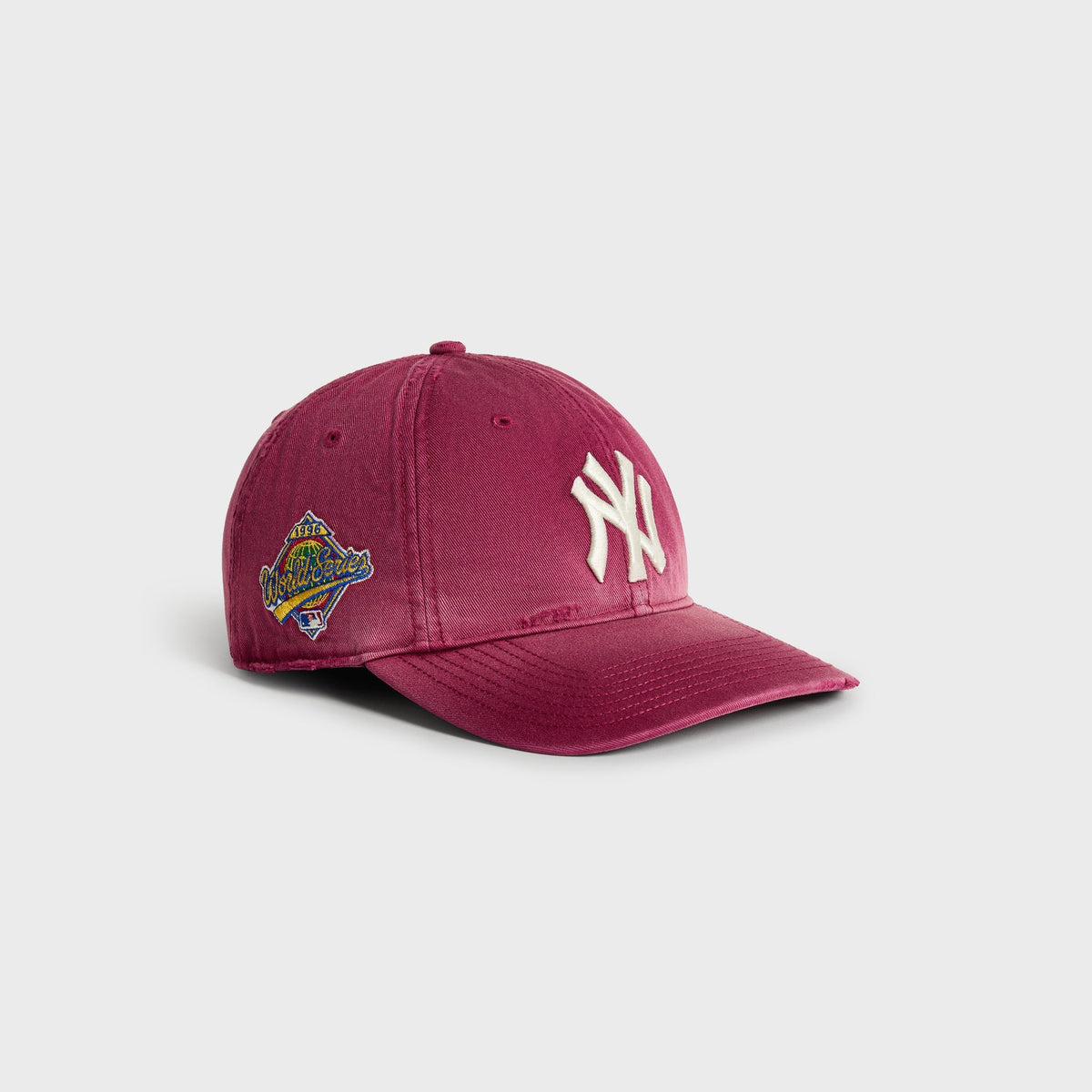 Kith & '47 Yankees cap in Garnet - 3/4 angle showing 1996 World Series side patch