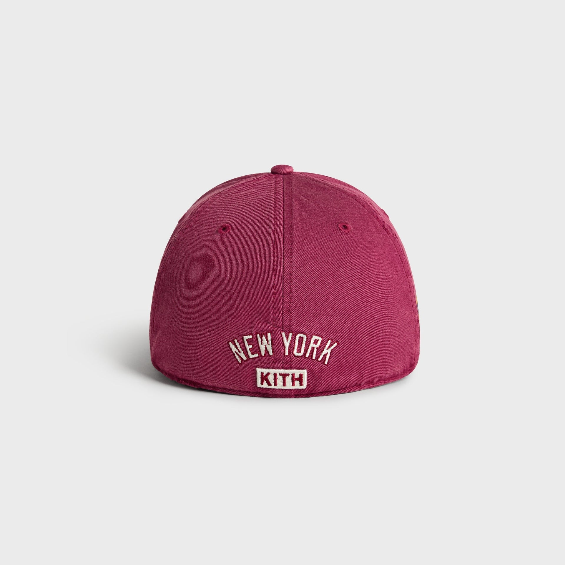 Kith & '47 Yankees cap in Garnet - back view showing New York KITH embroidered wordmark