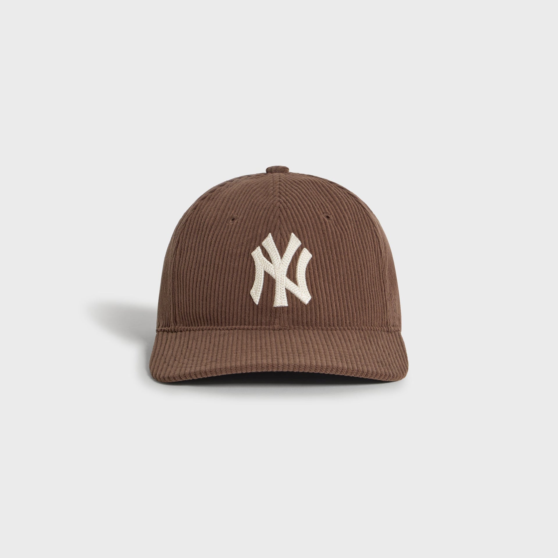 Kith & '47 for the New York Yankees Corduroy Franchise LS Cap in Kindling brown, front view with cream embroidered NY logo.
