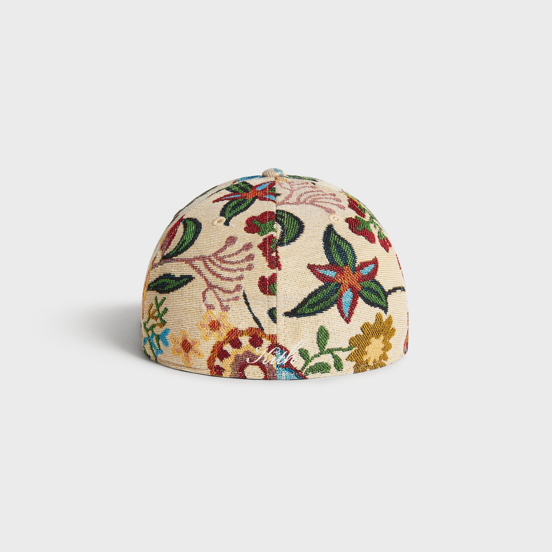 Kith & '47 New York Mets Tapestry Franchise cap in Durum, back view of floral tapestry crown