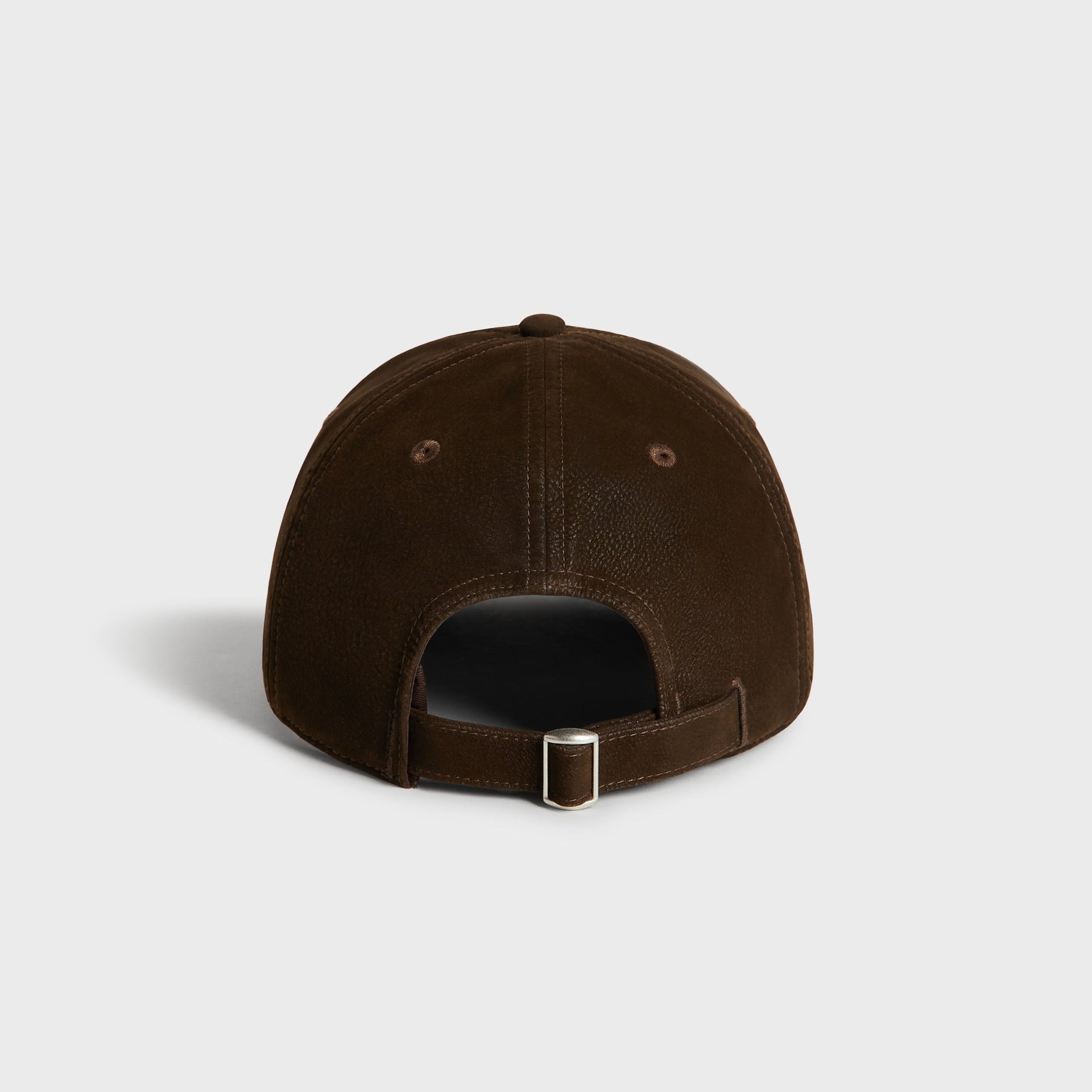 Kith Botanical Twill Bay Low Pinch Crown Cap in Clever, back view showing brown strap and buckle