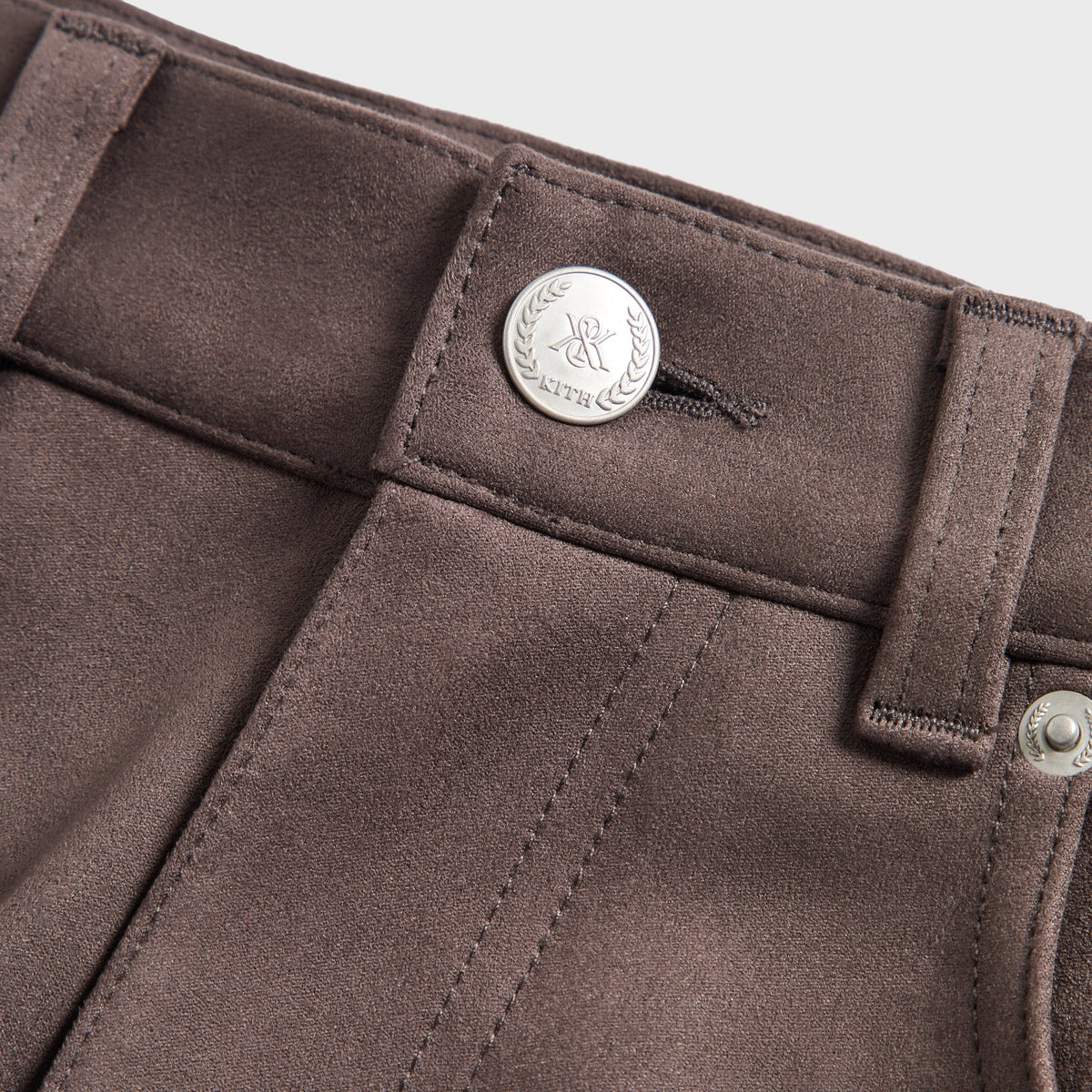 Kith Microsuede Bonded Flannel Webster Chill - Dark Ash