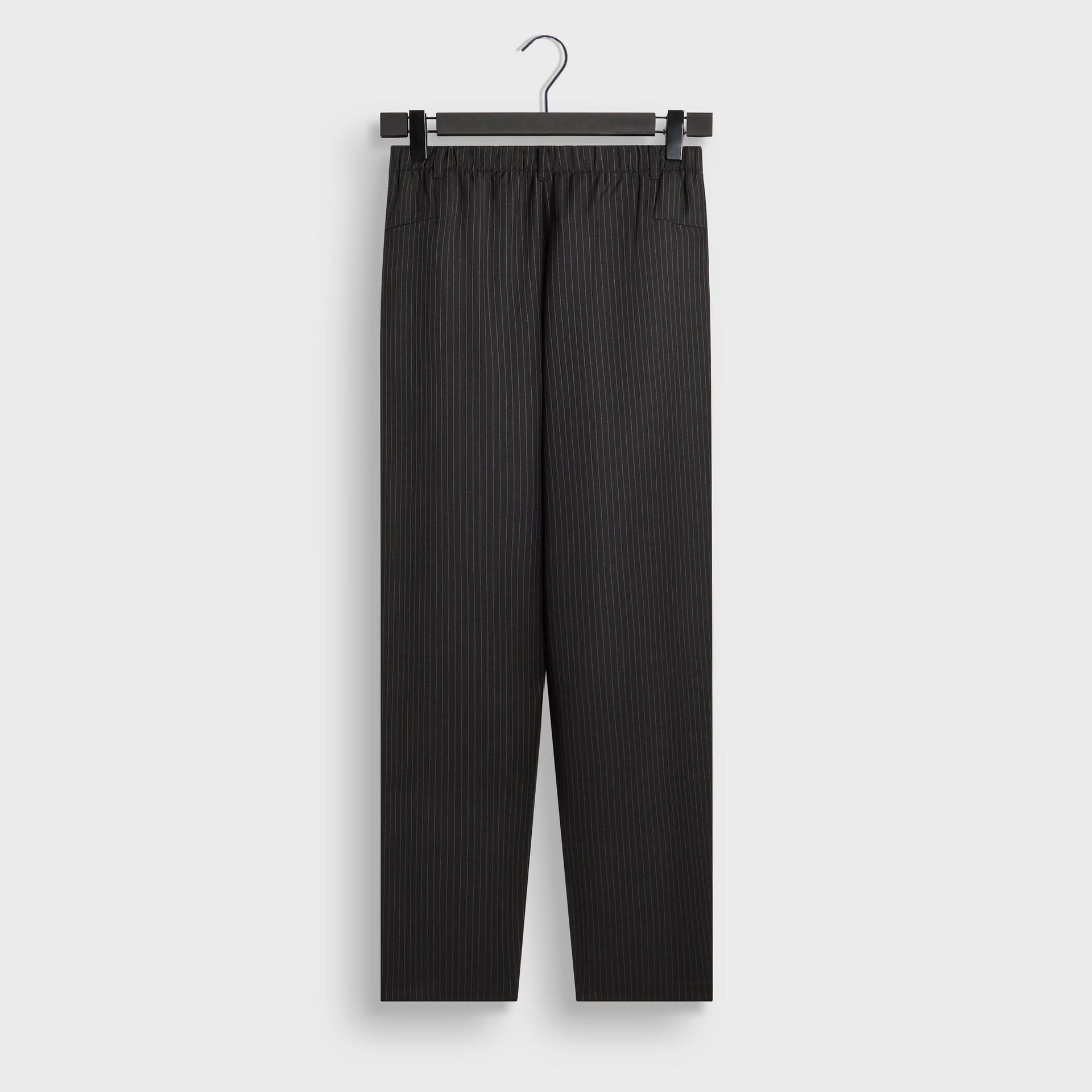 Kith Pinstripe Idris pant in black pinstripe, back flat lay