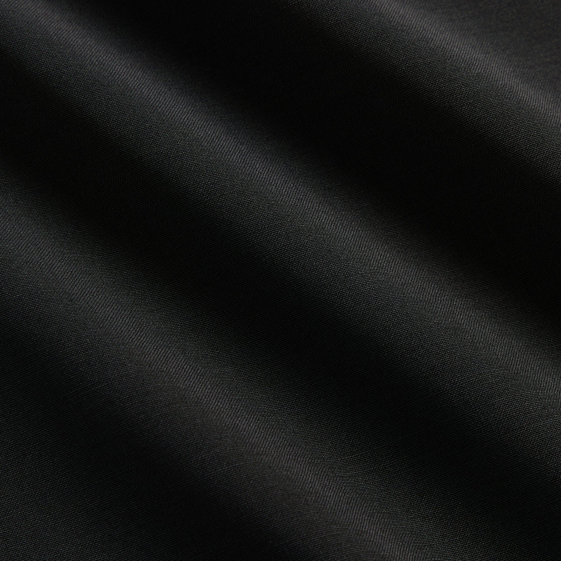 &Kin Eli Pleated Trouser detail, Black tropical wool fabric texture