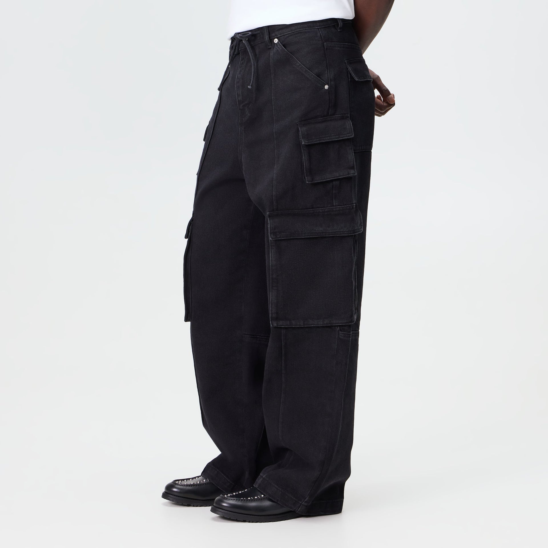 Kith Herringbone Denim Zane Cargo Pant - Black - PH