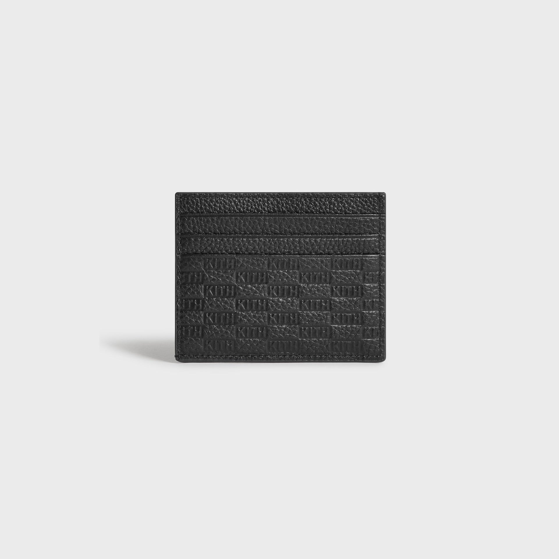 Kith Monogram Tumbled Leather Card Holder - Black - PH