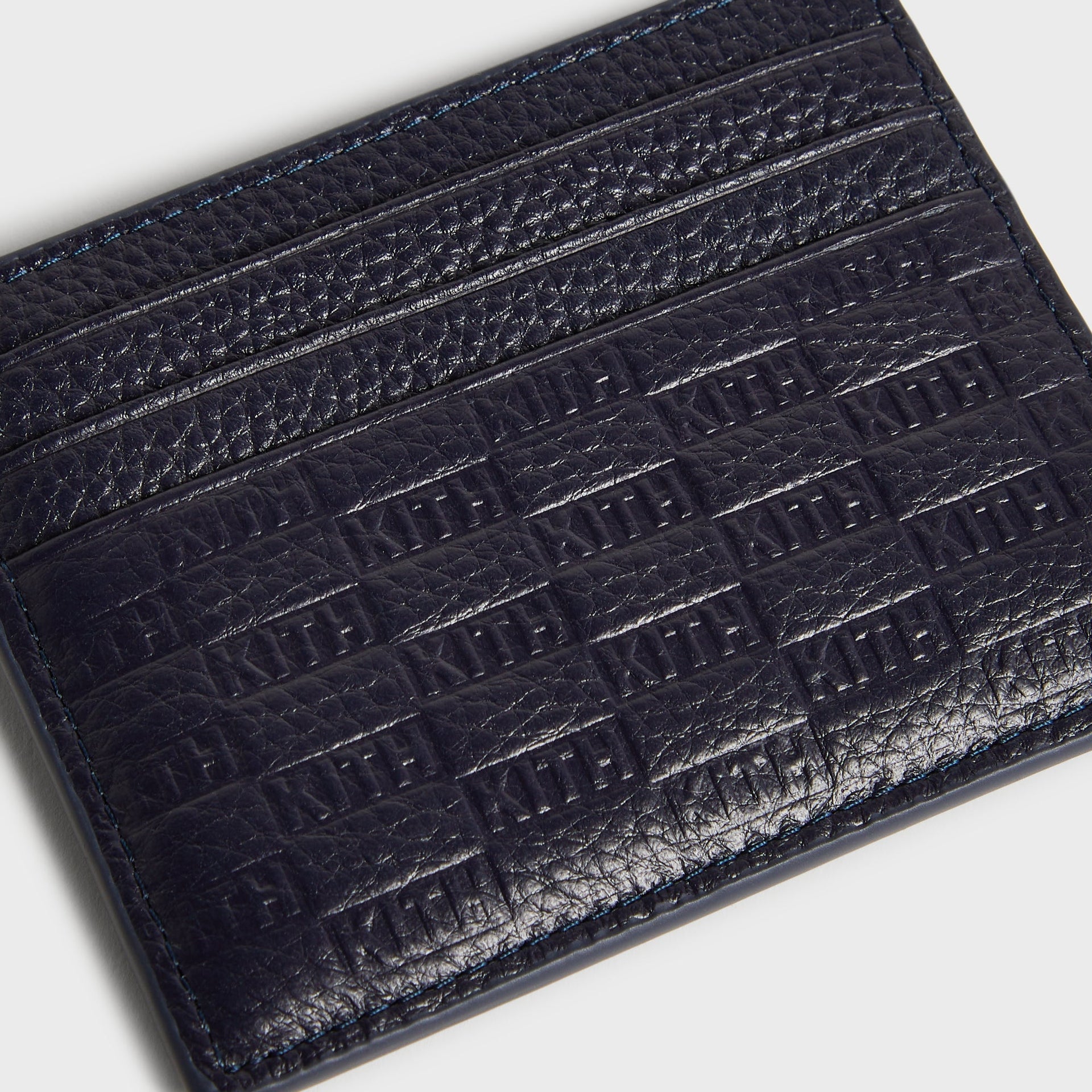 Kith Monogram Tumbled Leather Card Holder - Ink - PH