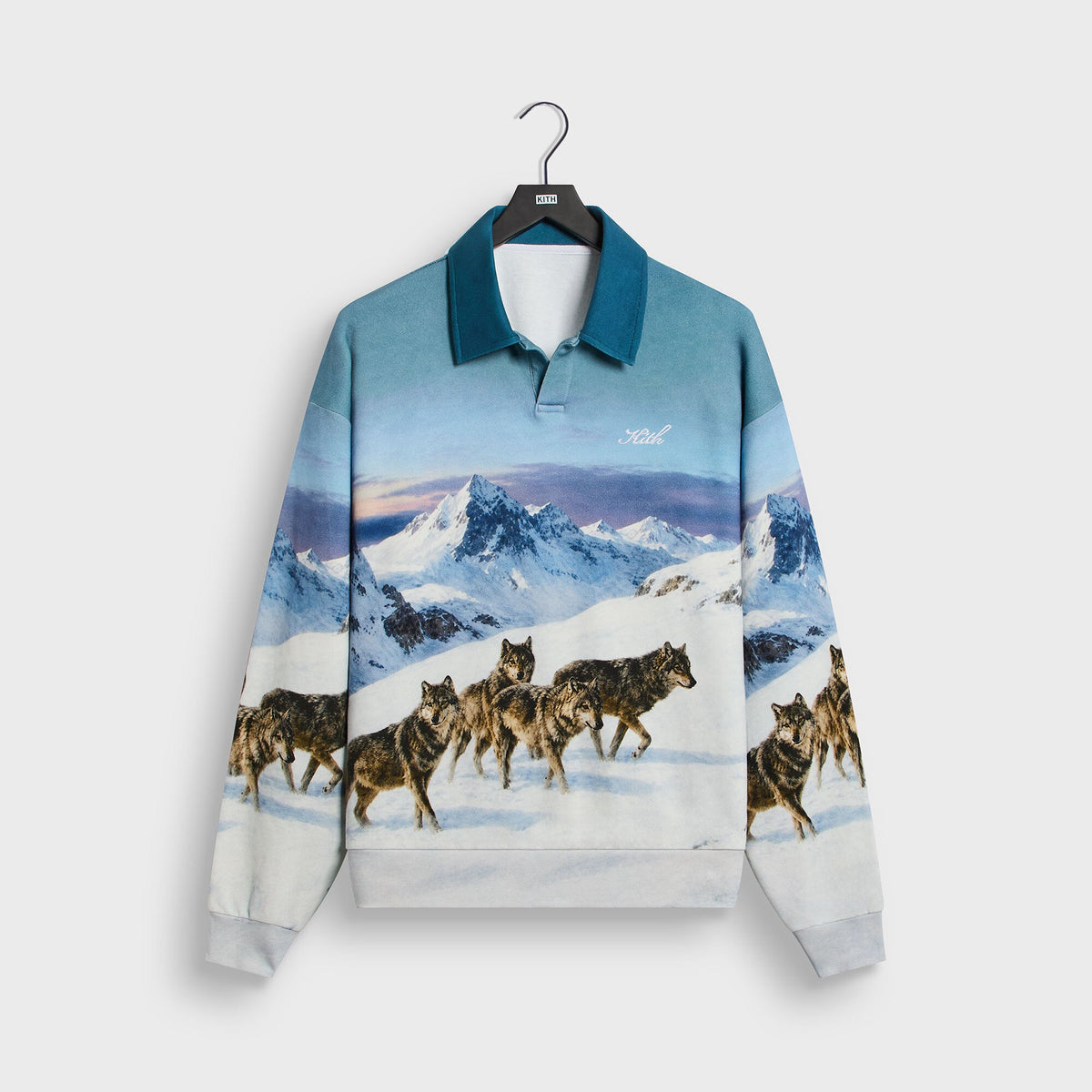 Kith Wolves All-Over Printed Nelson Rugby Pullover - White