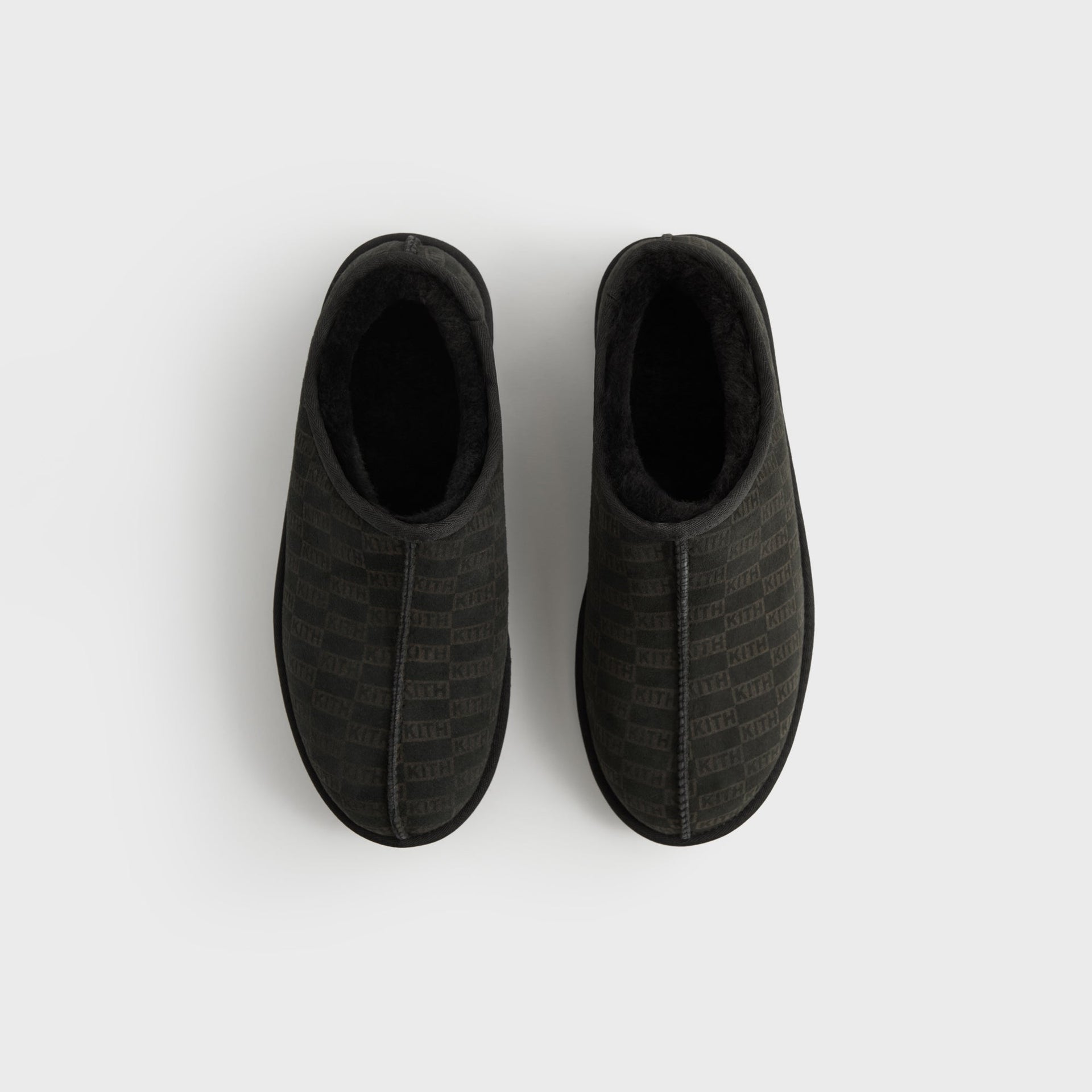 Kith Monogram Shearling Slippers - Black - PH