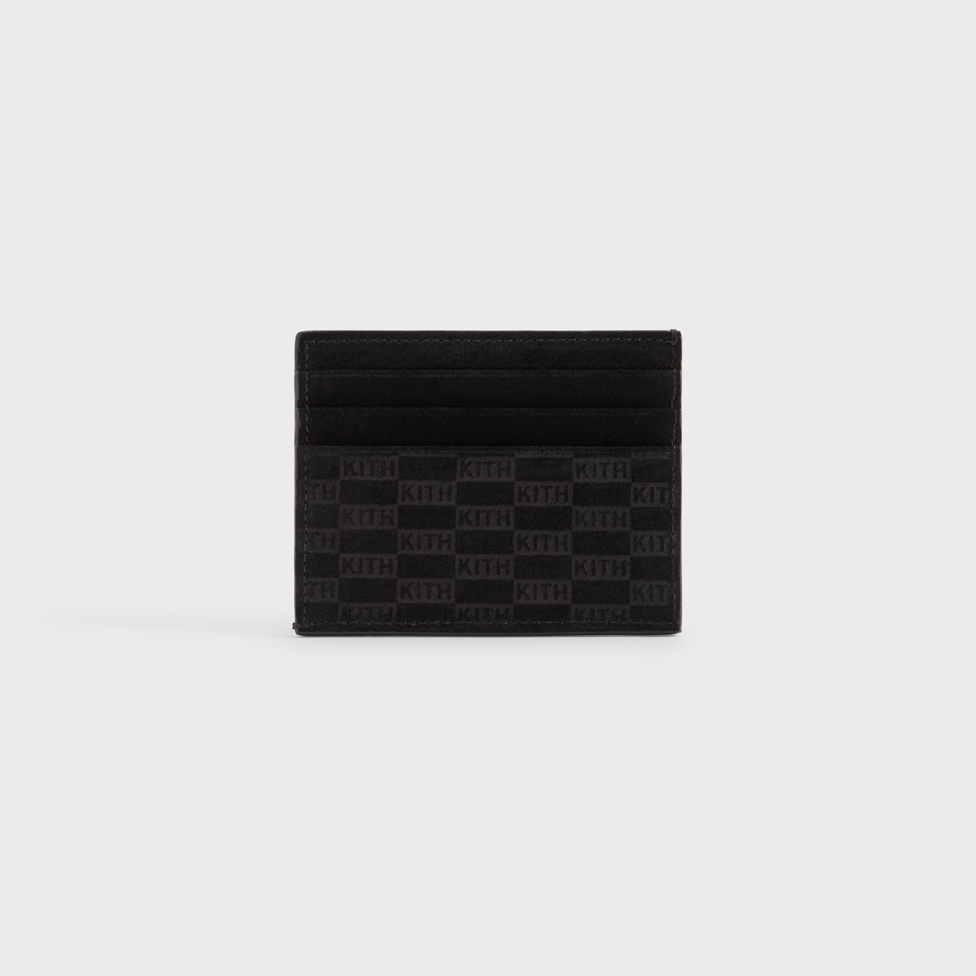 Kith Monogram Suede Card Holder - Black