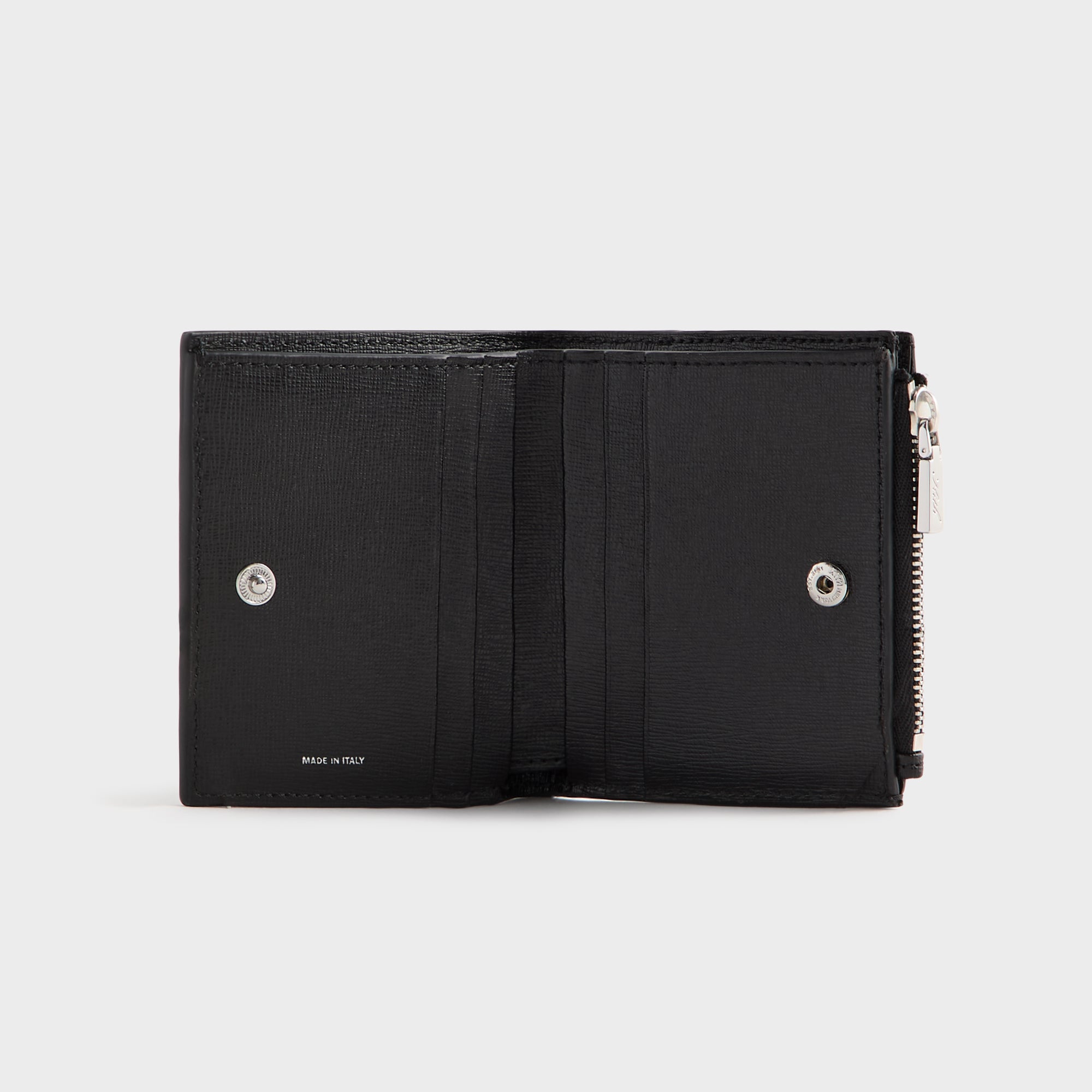 Kith Saffiano Leather Snap Wallet - Black