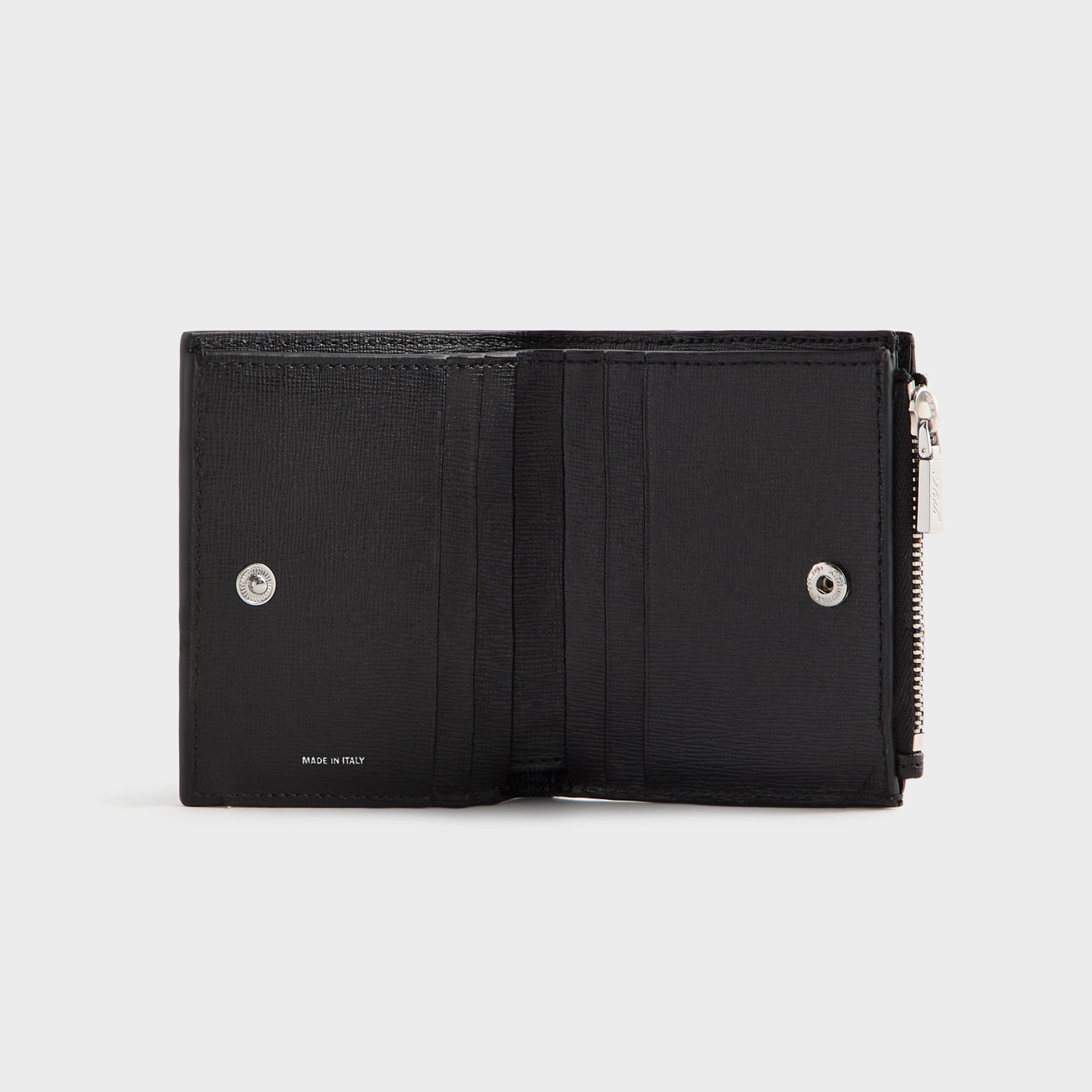 Kithmas Saffiano Leather Snap Wallet - Black