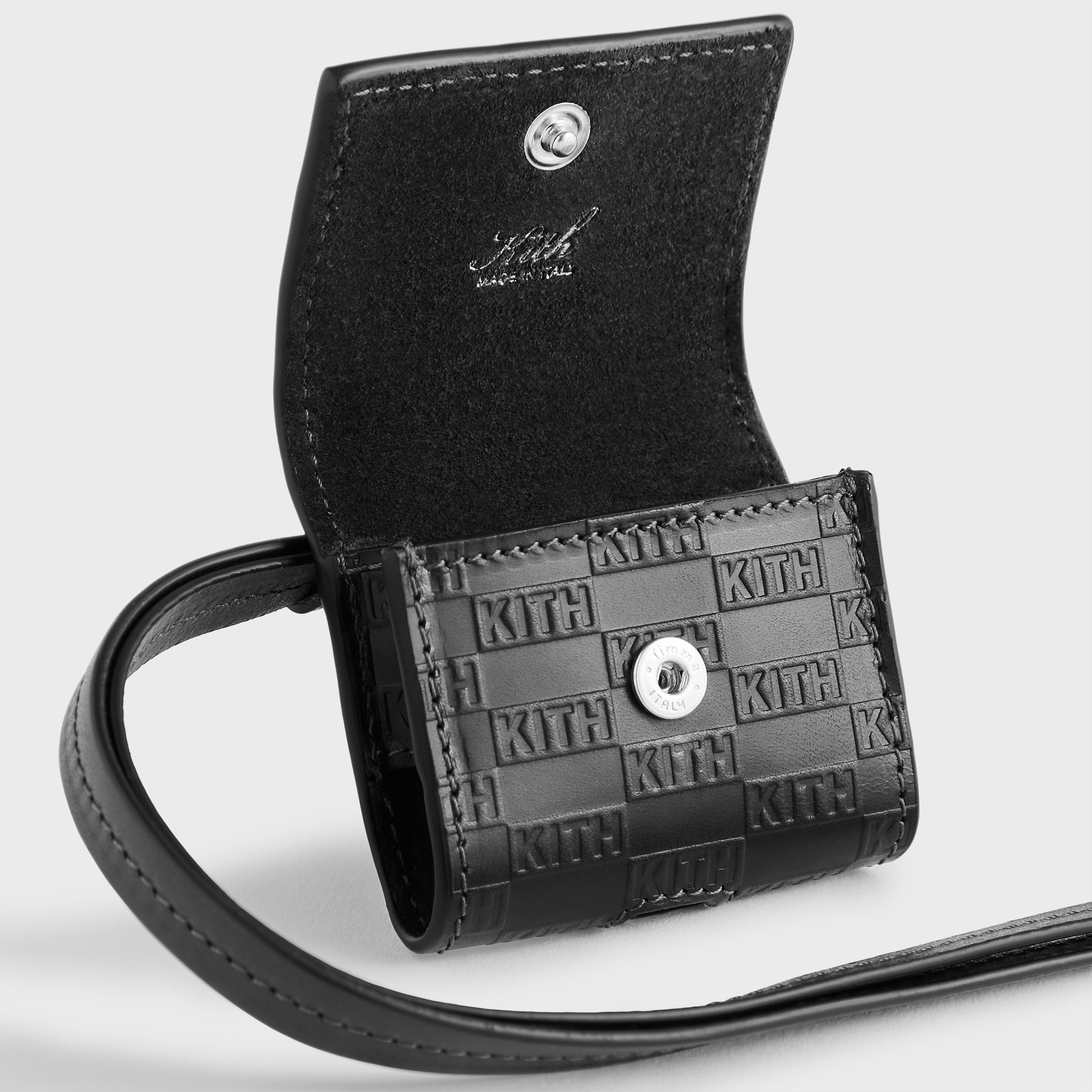 KITH ブラックレザー ケース　モノグラム　kith monogram Kith Monogram Zipper Pouch - Black