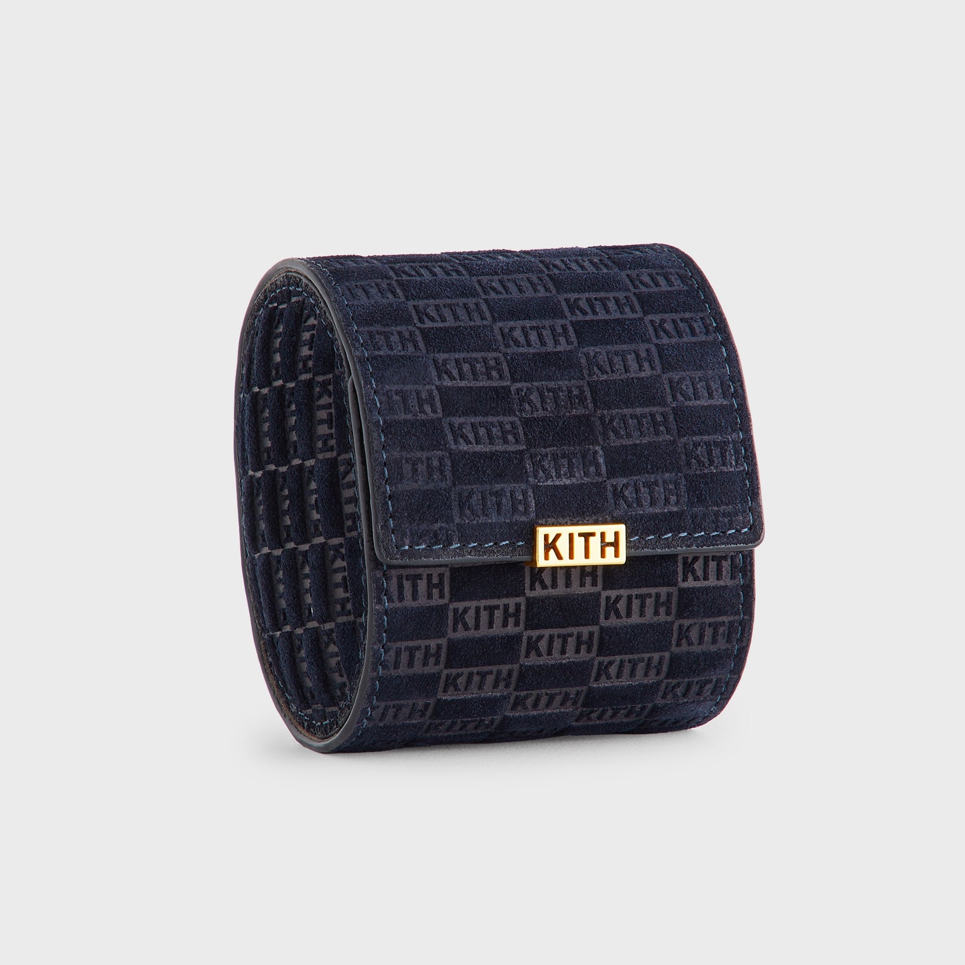 Kithmas Monogram Suede Leather Single Watch Roll - Ink