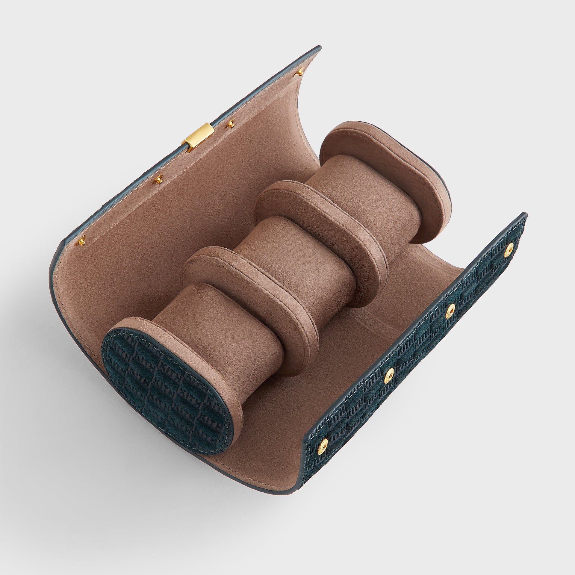 Kithmas Monogram Suede Leather 3-Watch Roll - Stadium - PH