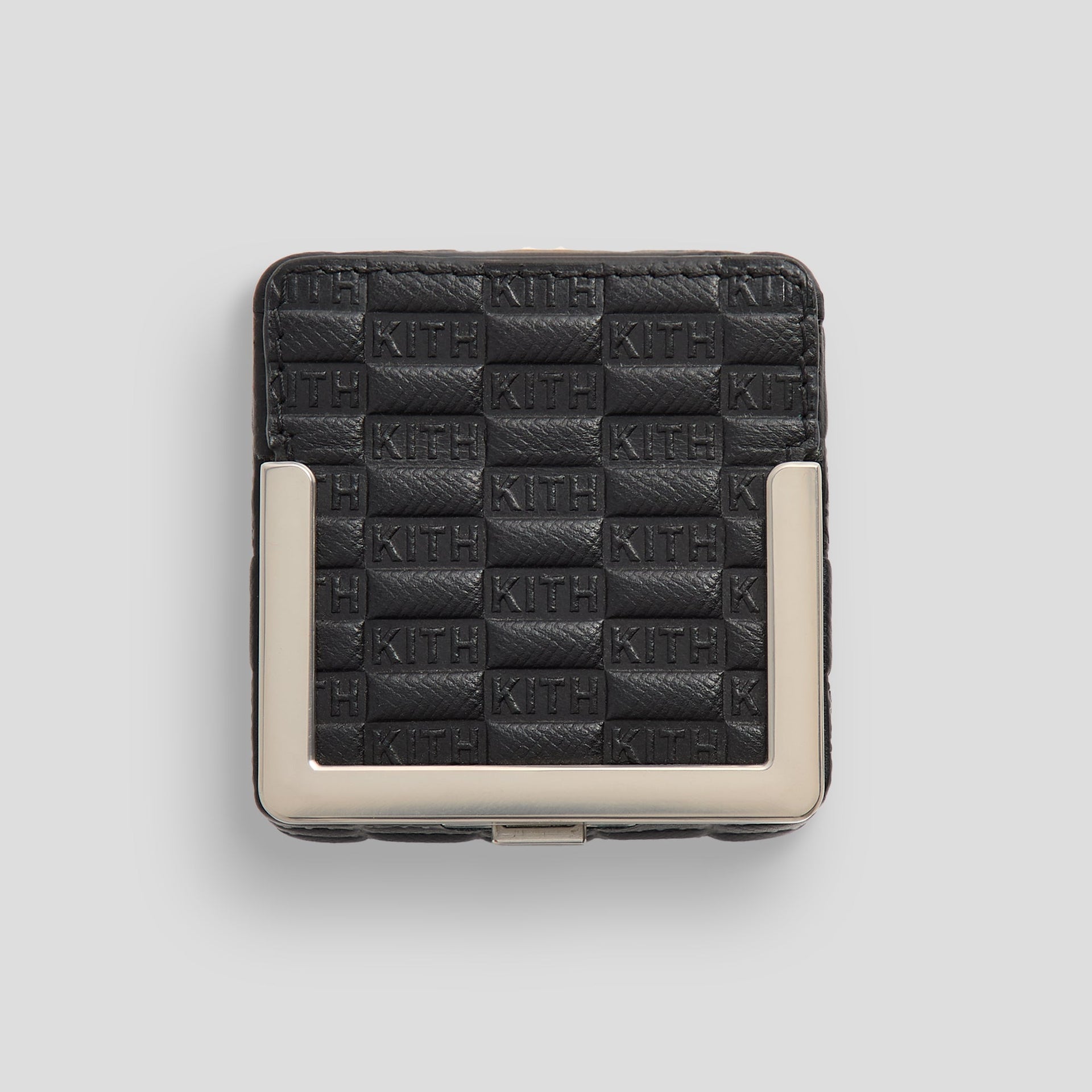 Kithmas Monogram Saffiano Leather Square Frame Jewelry Case - Black - PH