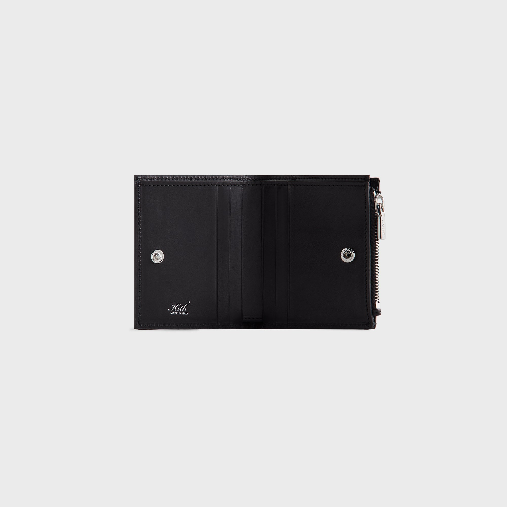 Kith Monogram Leather Snap Wallet - Black