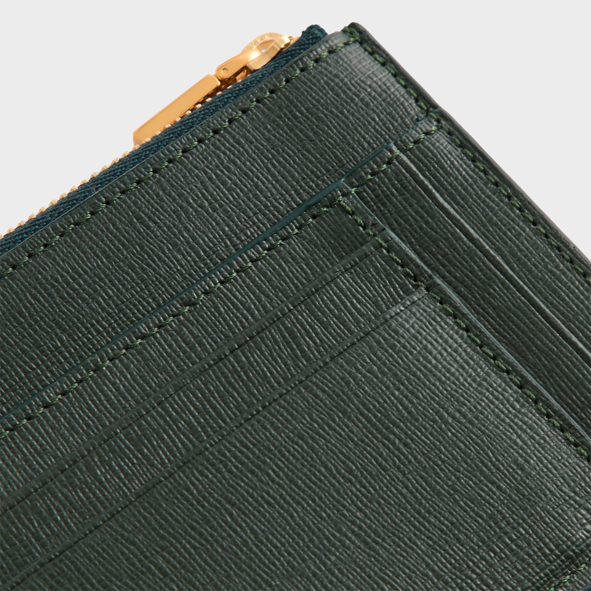 Kithmas Saffiano Leather Zip Card Case - Stadium