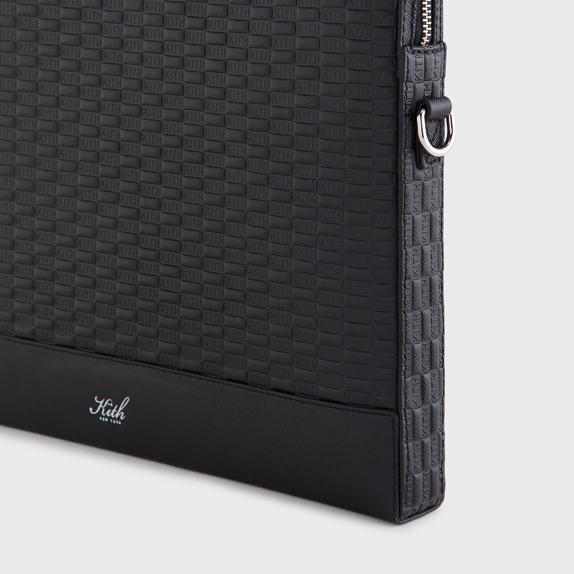 Kith Monogram Leather 15" Laptop Case - Black