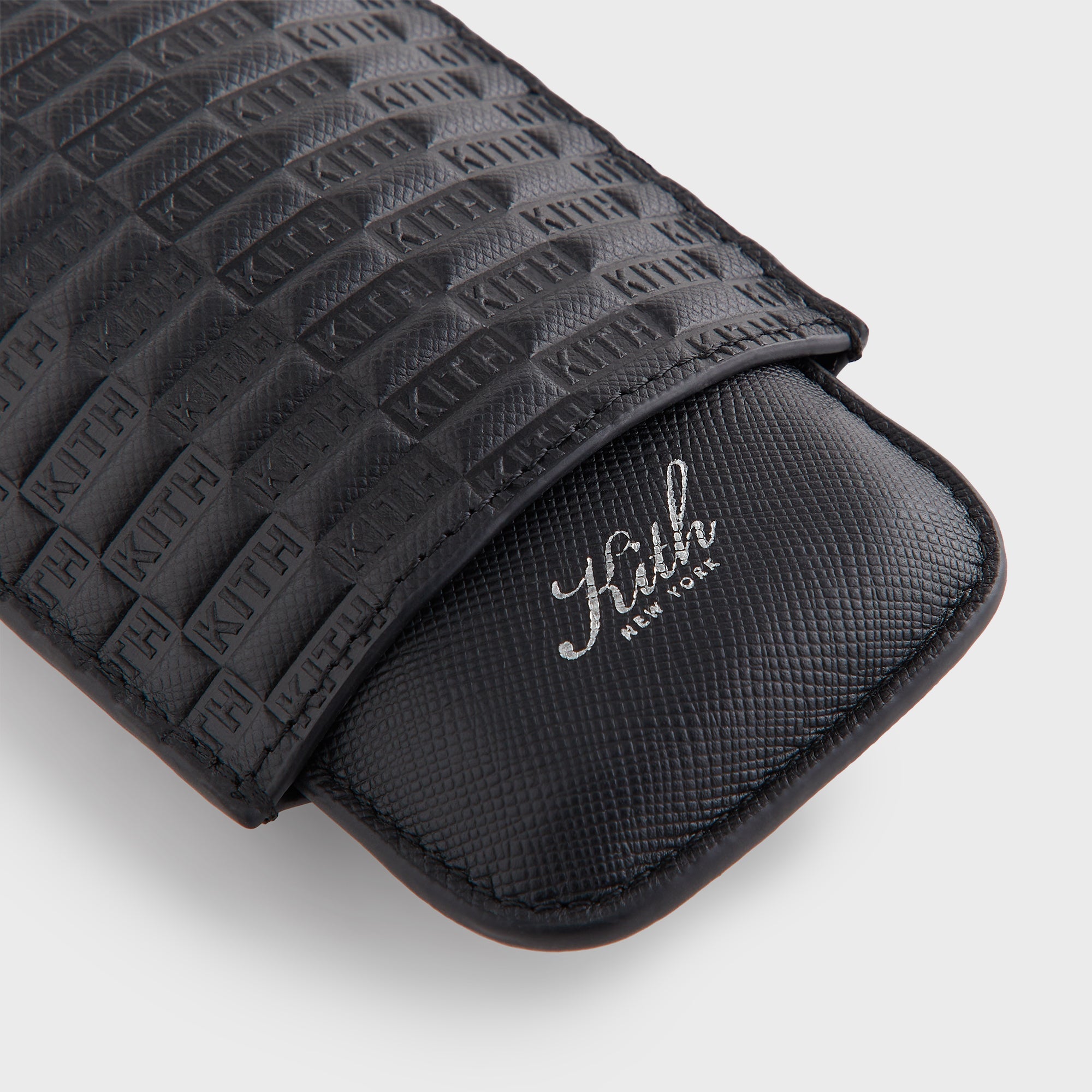 Kith Monogram Saffiano Leather Cigar Case - Black