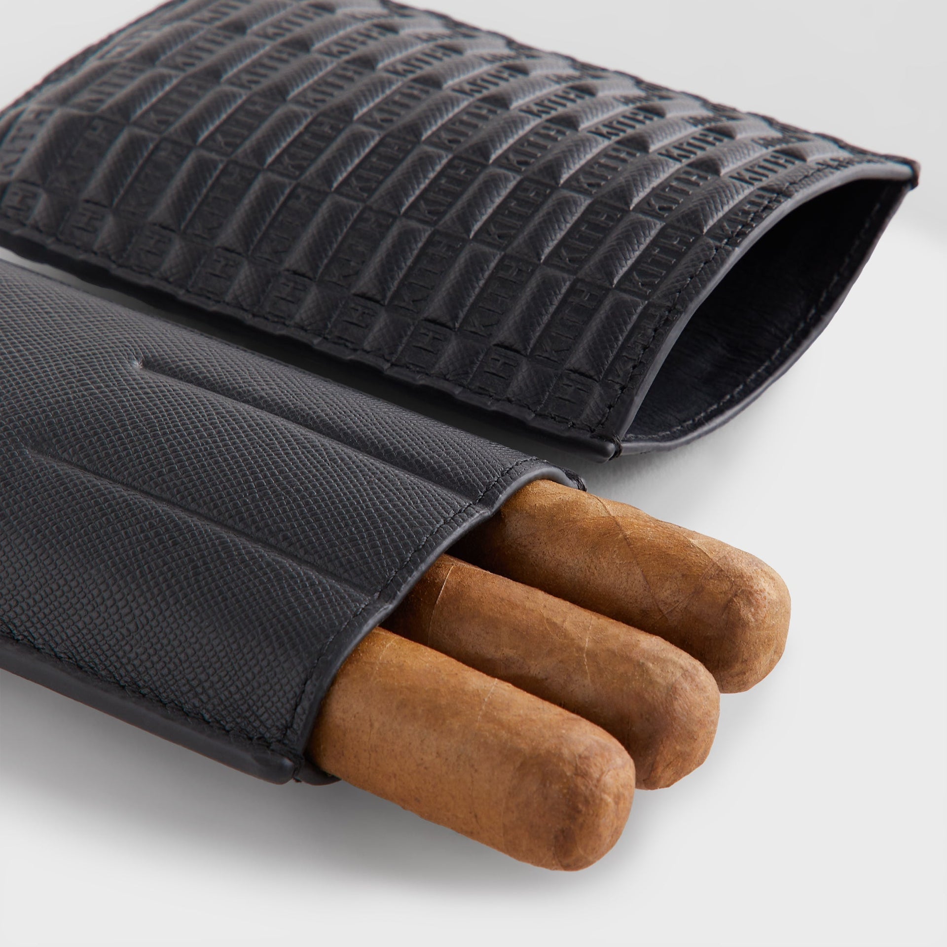 Kithmas Monogram Saffiano Leather Cigar Case - Black - PH