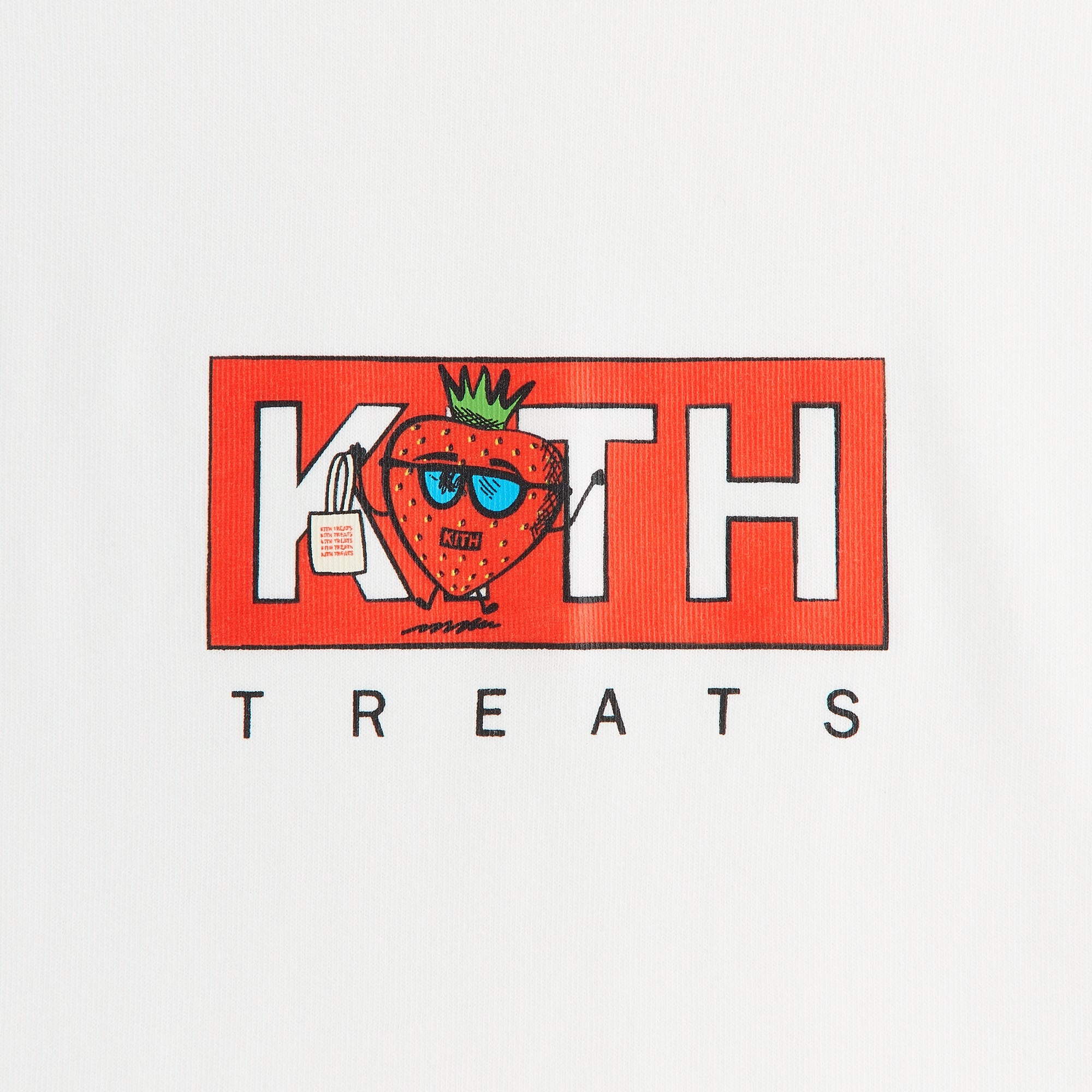 Kith Treats for Kaboom 赤ロゴ　Lサイズ Kith Treats Strawberry Classic Logo Tee - White