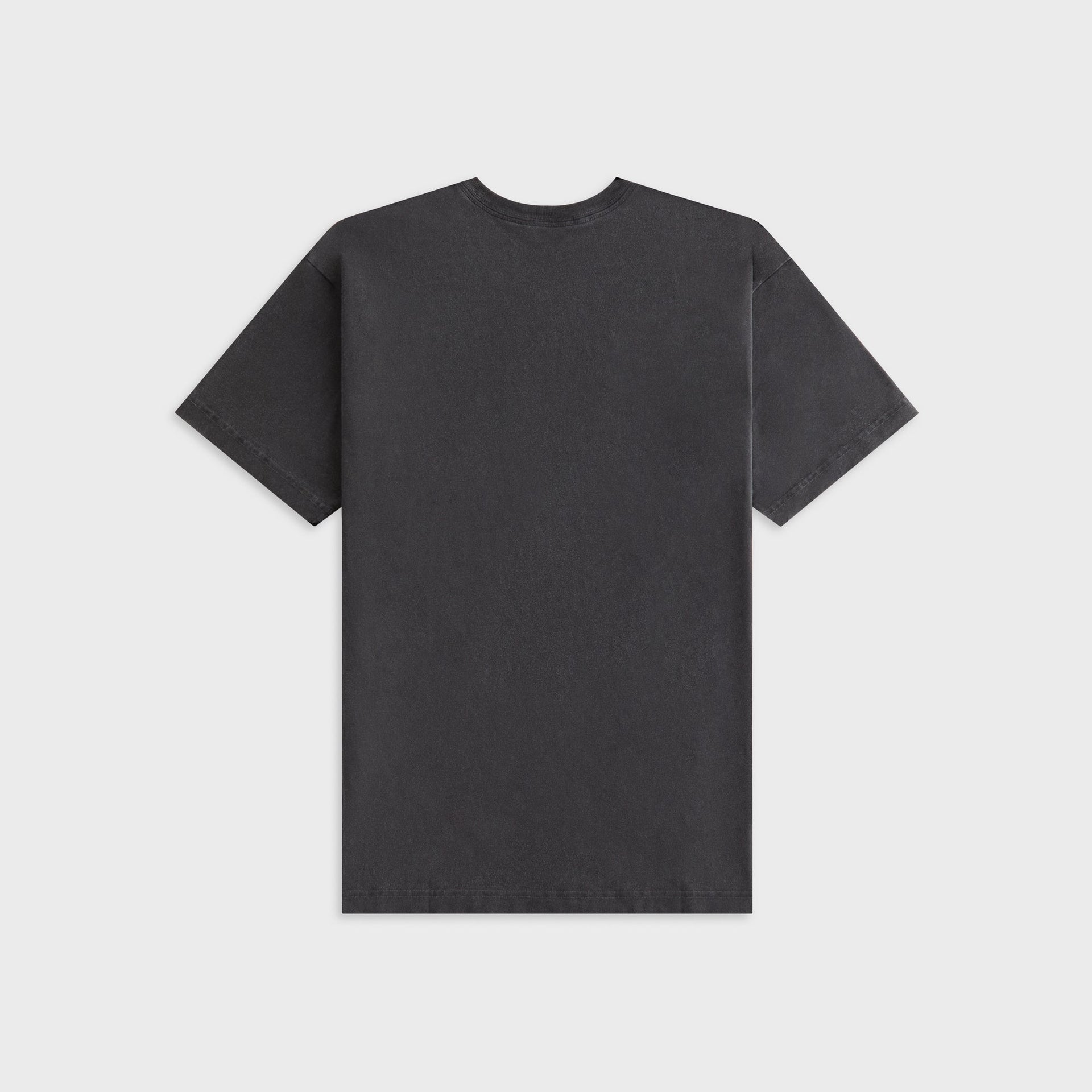 Kith Treats Matcha Swirl Vintage Tee back view, plain washed black cotton with no print