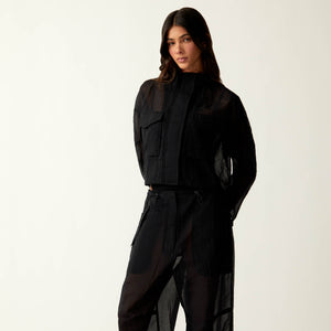 UrlfreezeShops Women Shiloh Cropped Surplus Jacket - Black