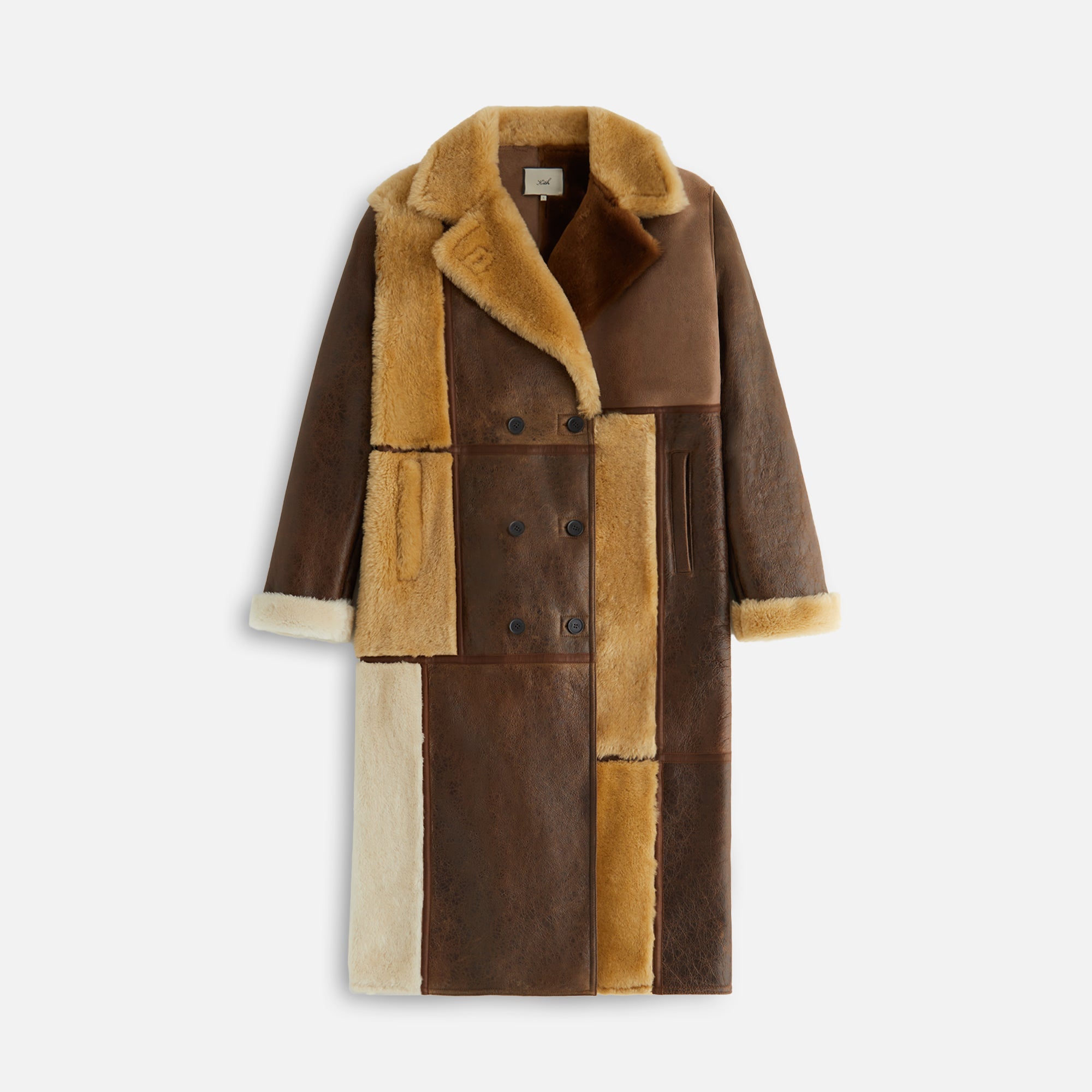 Kith Women Amis Patchwork Shearling Coat - Oxford