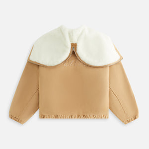 Kith Women Nylas Microsuede Zip Hooded Bomber - Birch