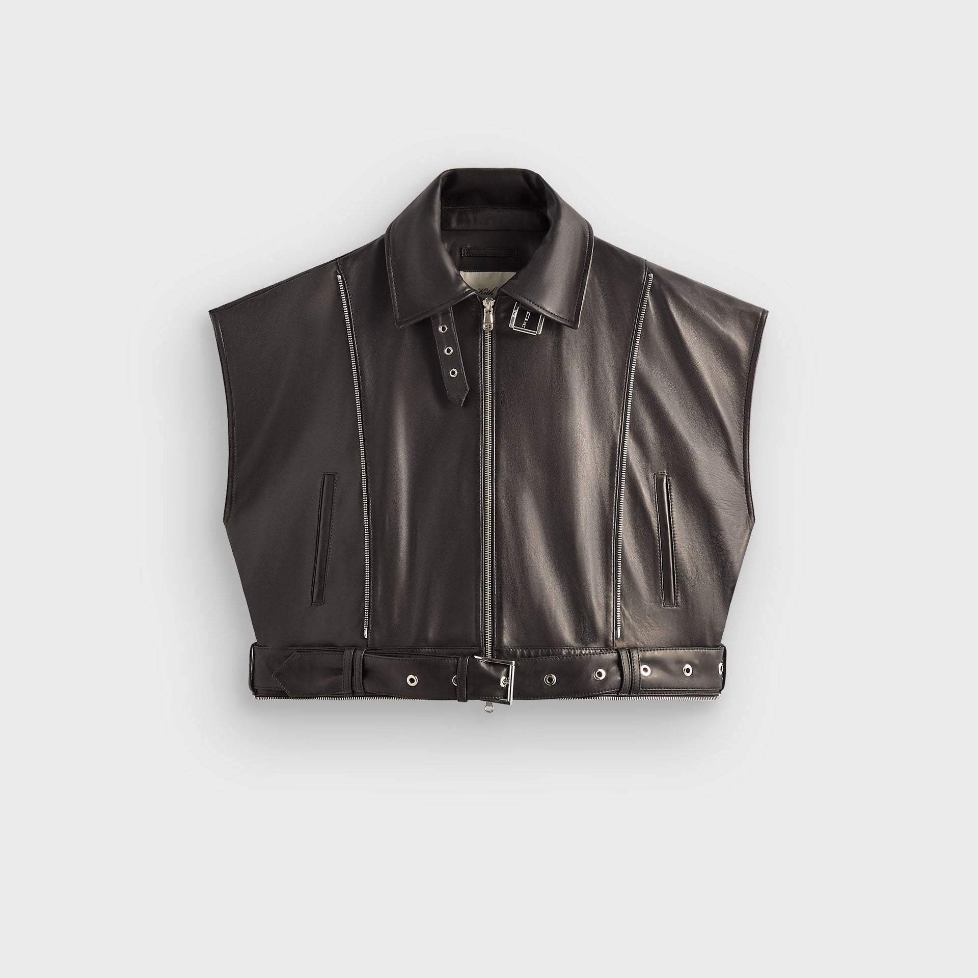 Lisa for Kith Women Hera Convertible Leather Coat - Black