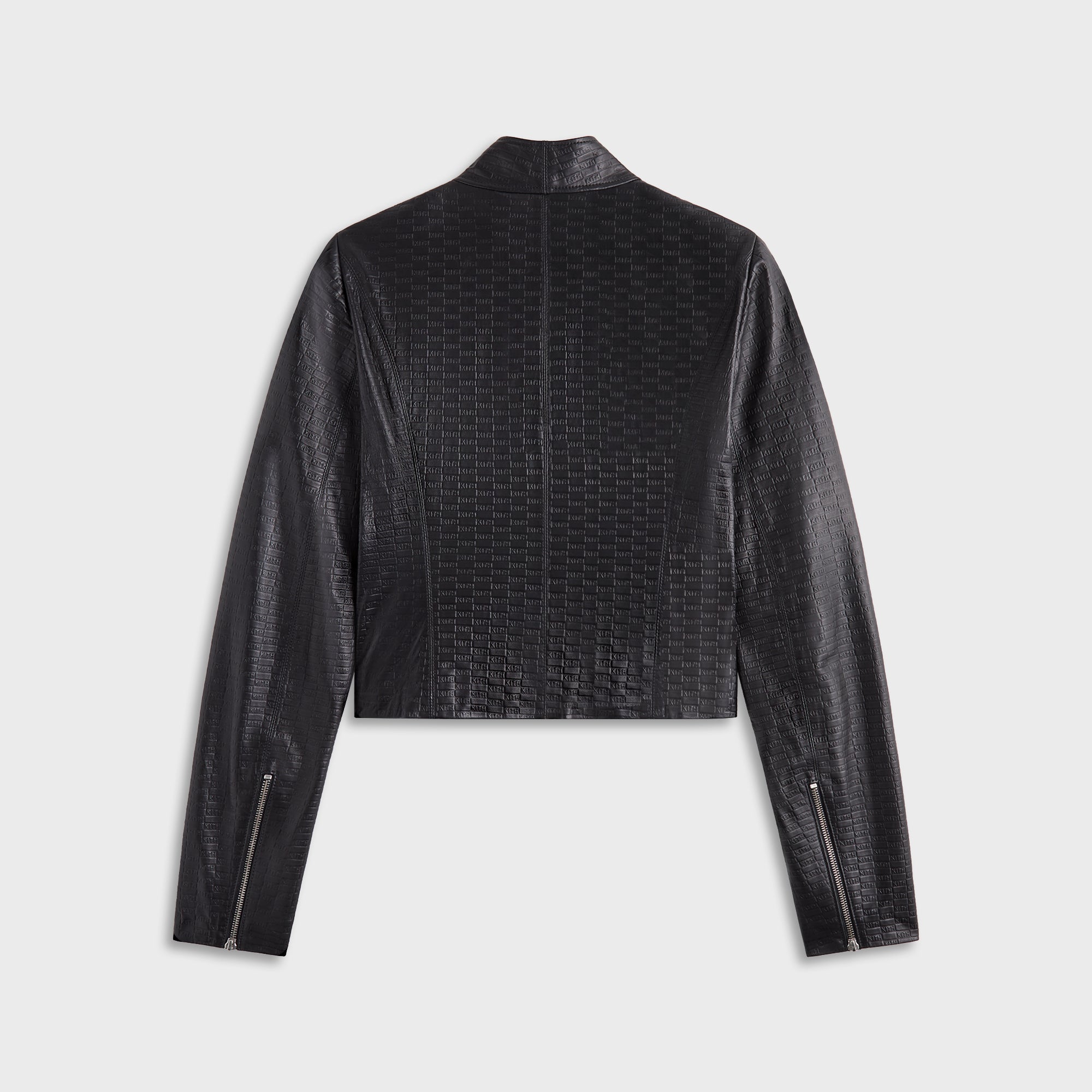 Lisa for Kith Women Nikita Monogram Leather Zip Top - Black