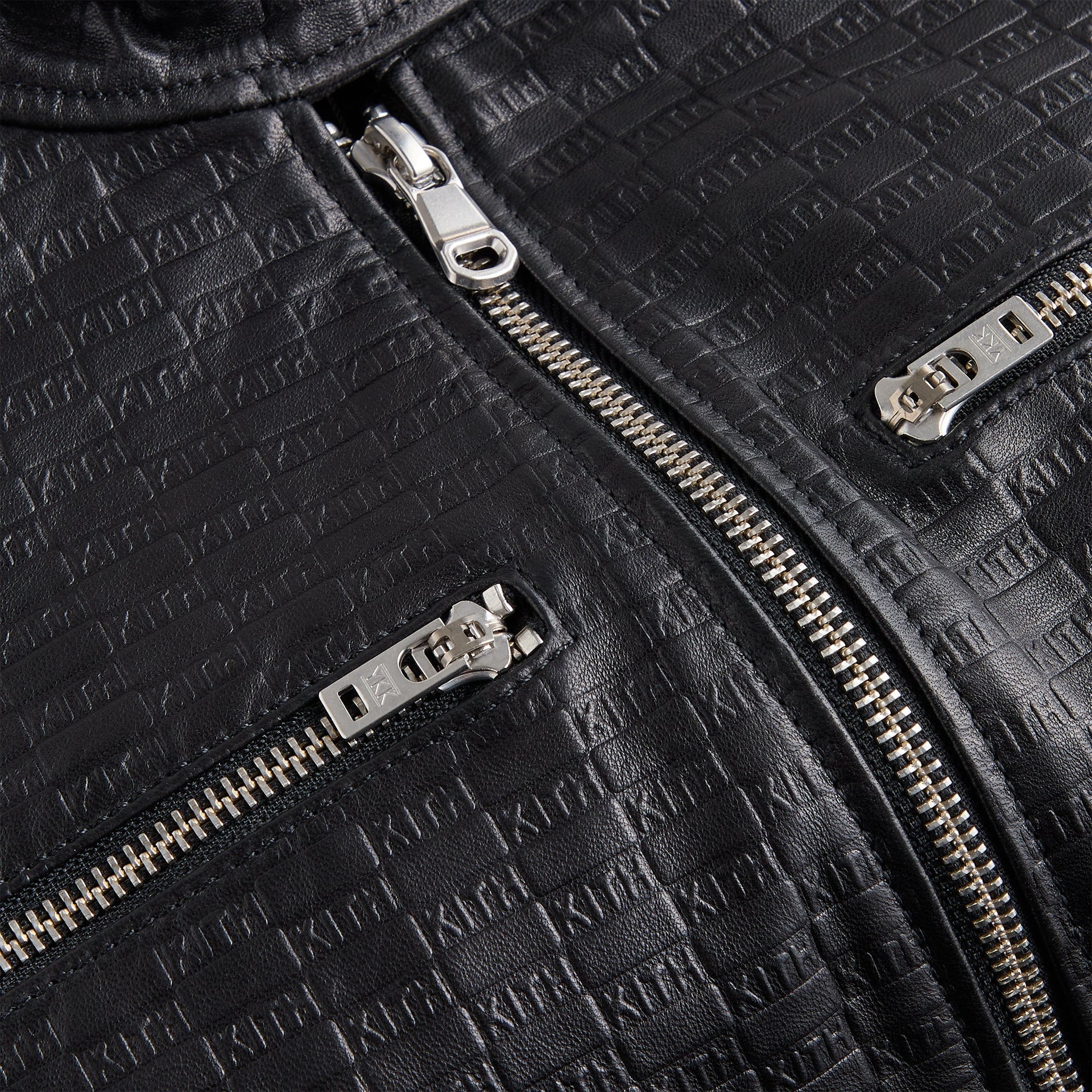 Lisa for Kith Women Nikita Monogram Leather Zip Top - Black - PH